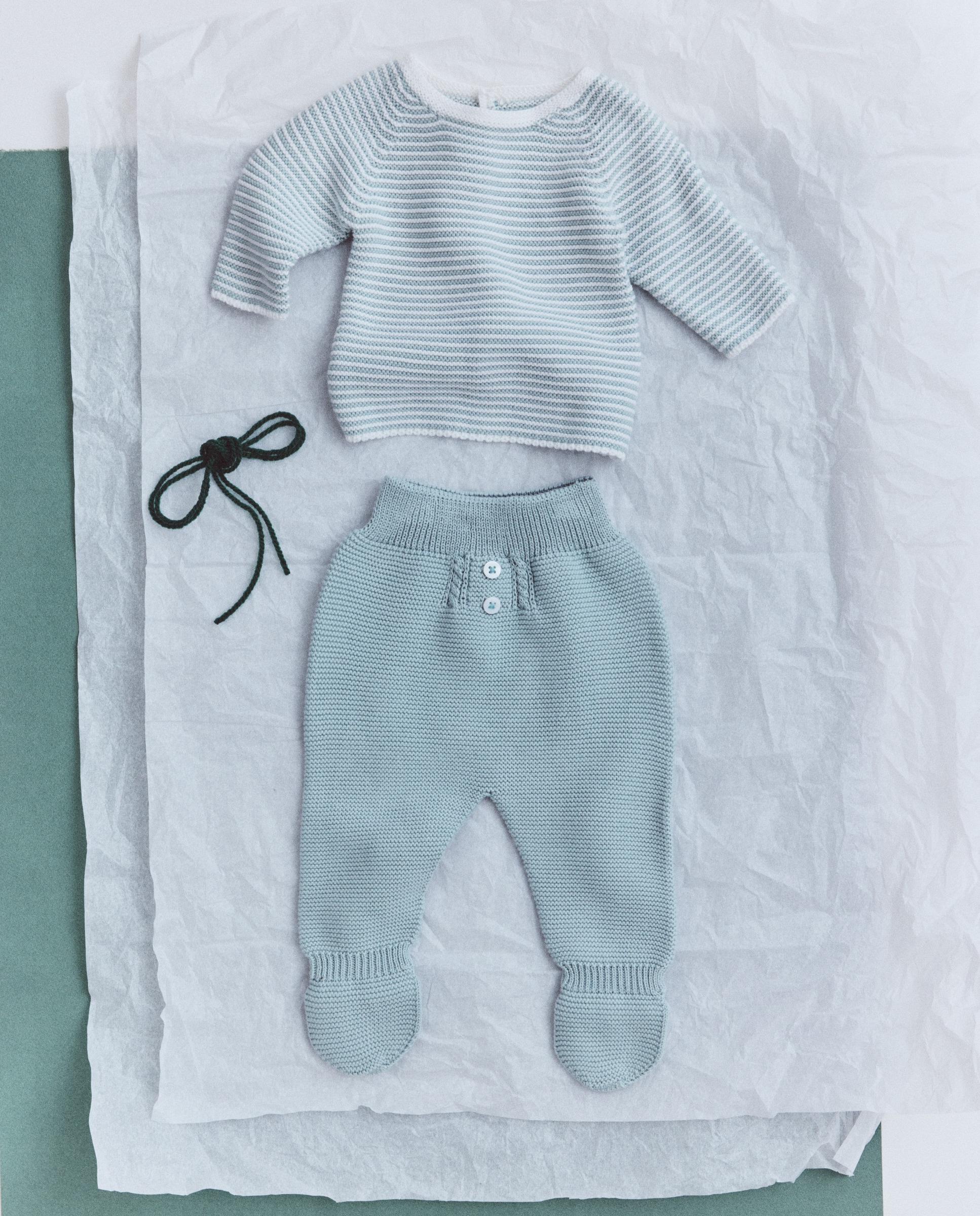 Camisola de Malha de Tricot às Riscas com Gola Redonda de Bebé Coconut El Corte Inglés Verde-4