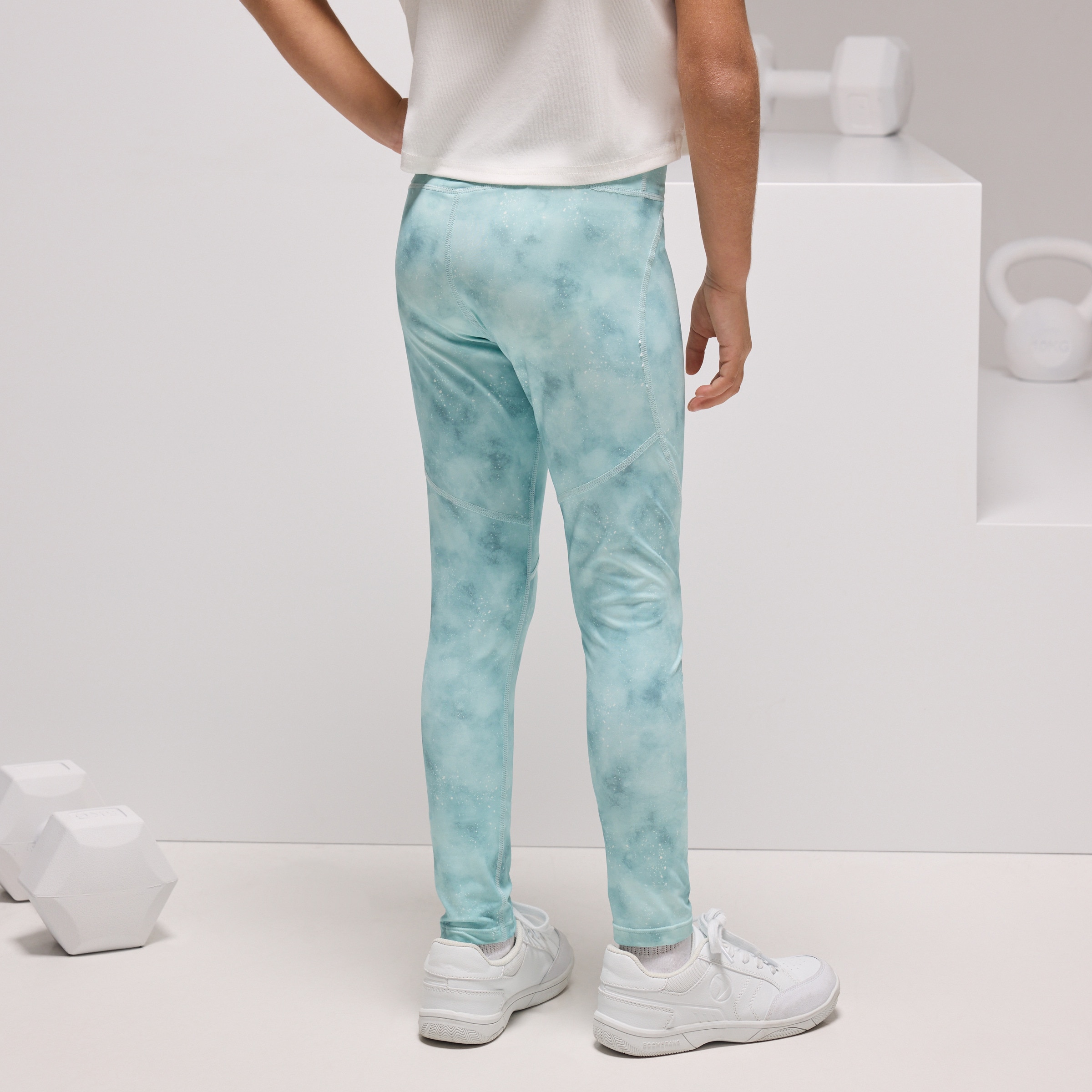 Leggings de Training de Menina Verde Água-3