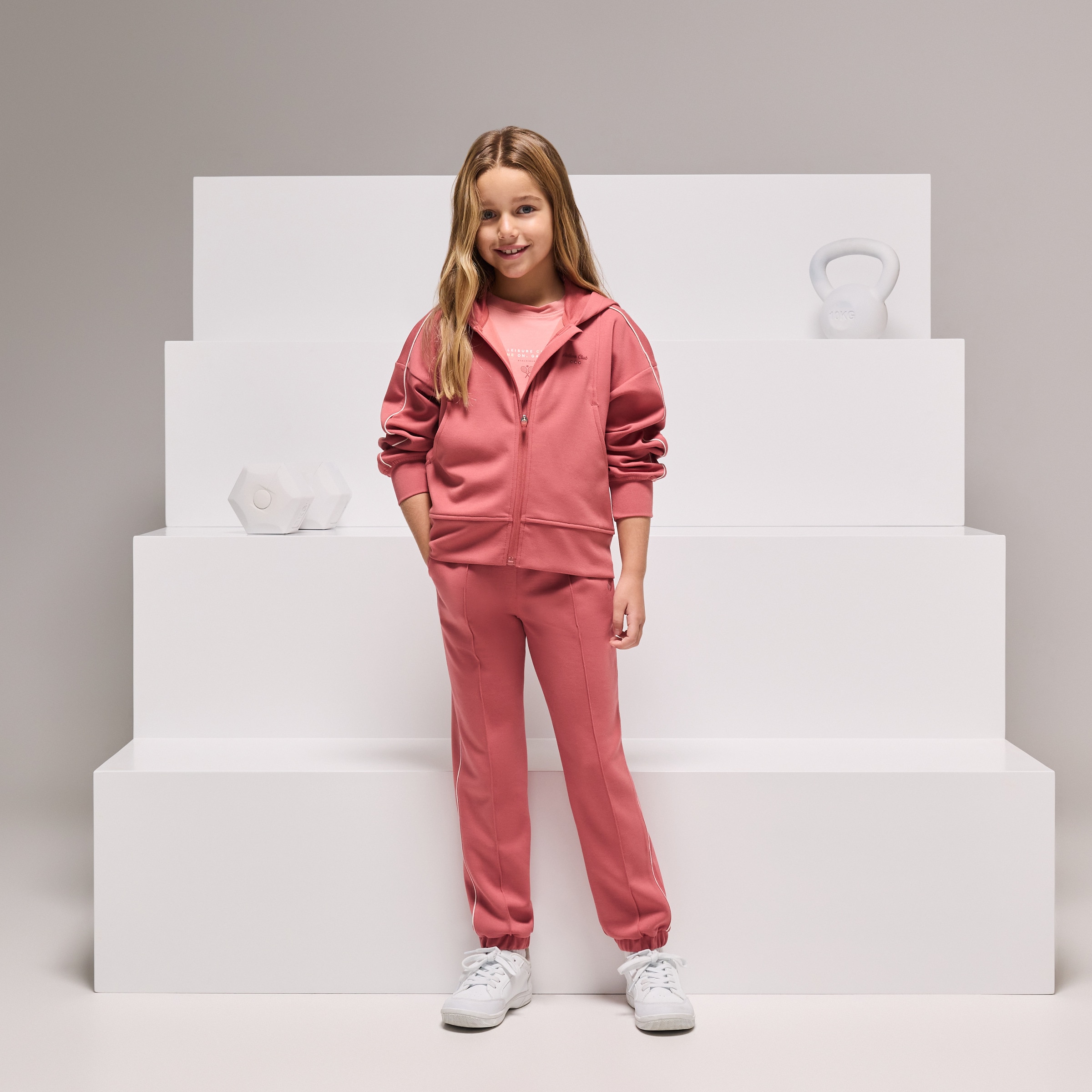 Calças Sportcasual de Menina Terracota-1