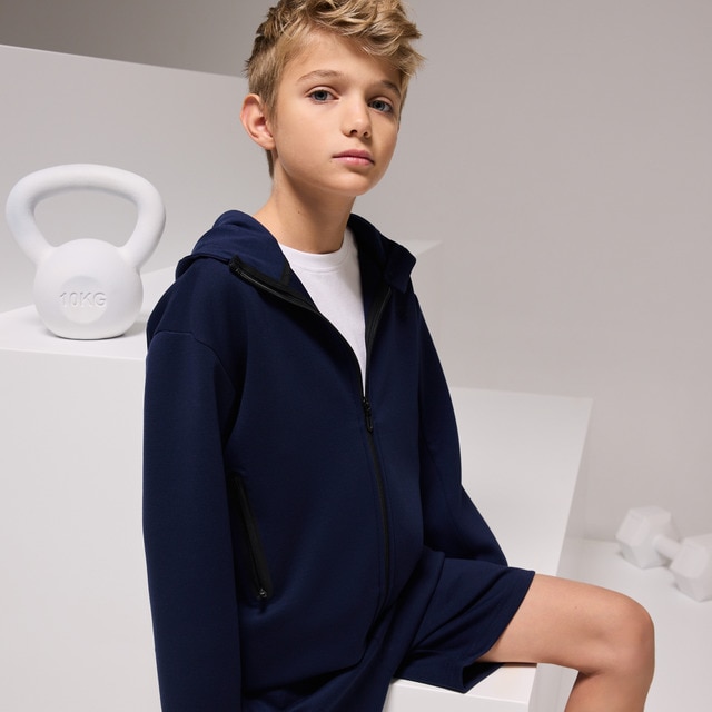 Imagem 0 de Sweatshirt Aberta com Capuz de Viscose Sportcasual de Menino