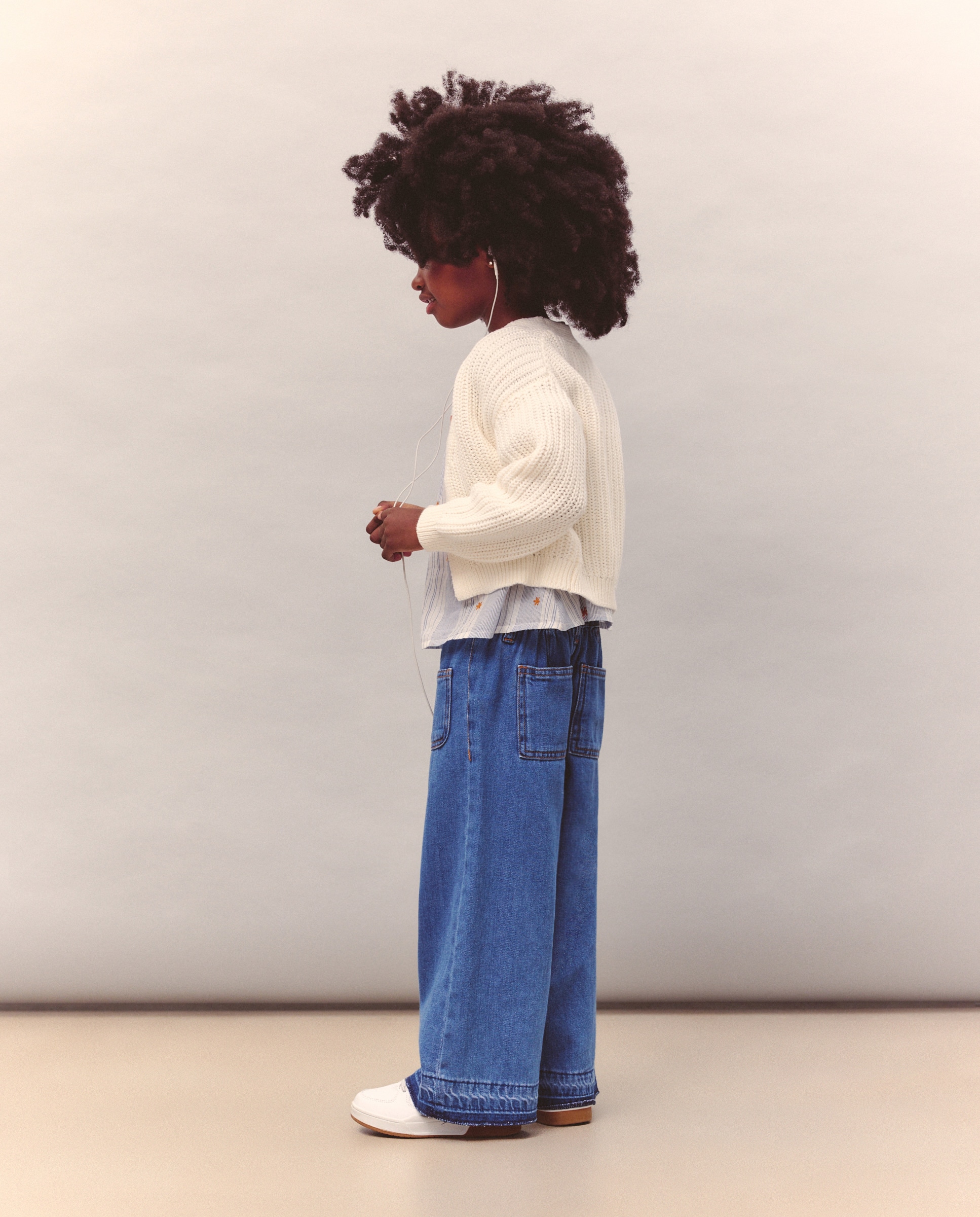 Jeans de Cintura Baixa sem Costuras Azul pálido-3