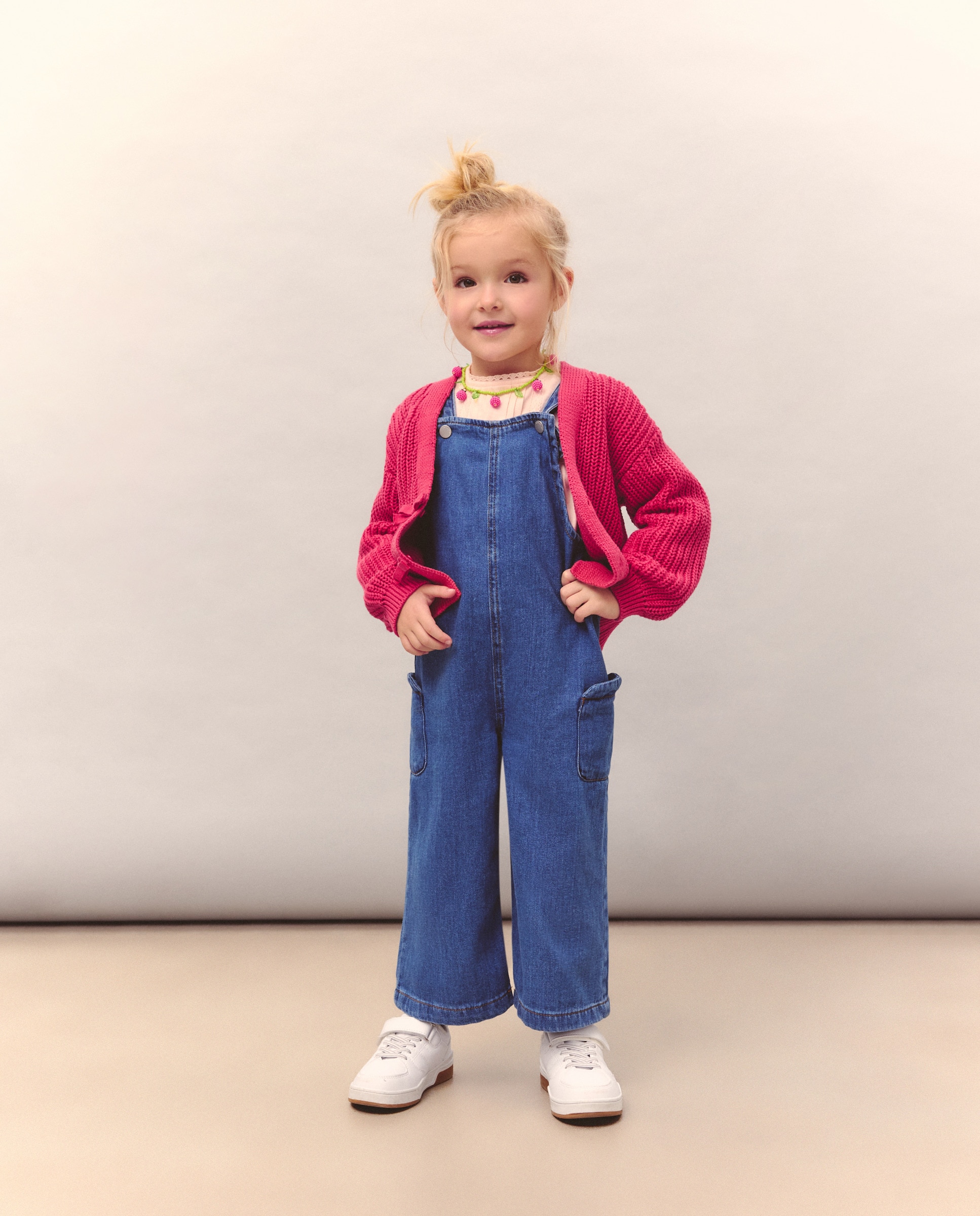 Casaco de Decote em Bico Atado com Laços 230 Rosa Escuro-2