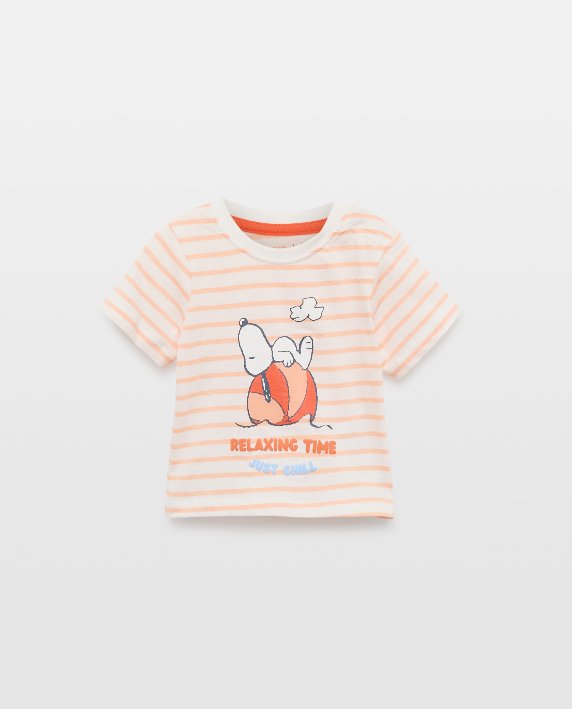 T-shirt de Bebé com Manga Curta e Estampado Snoopy 660 Laranja-1