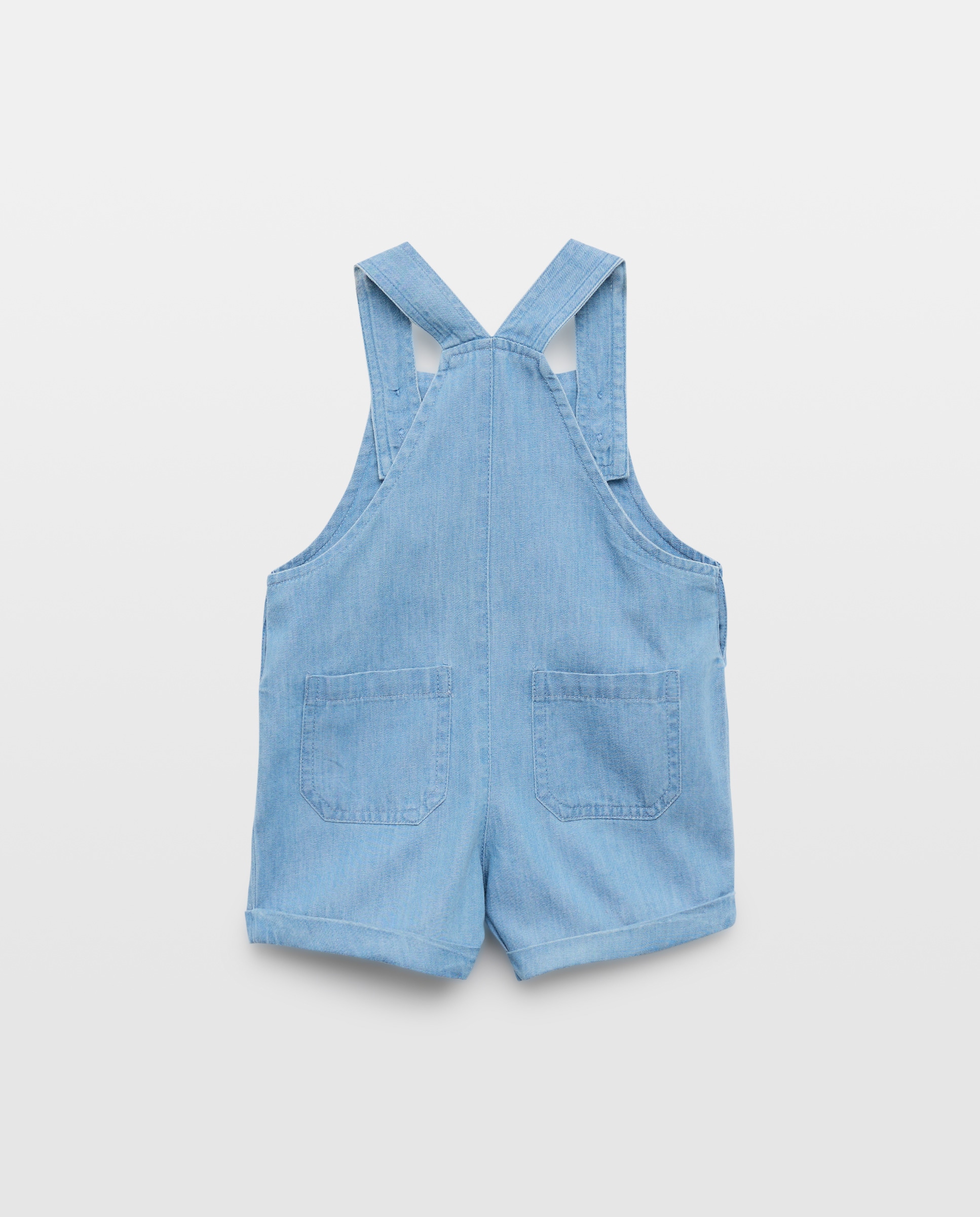 Peto de bebé corto denim ligero Cerúleo-2