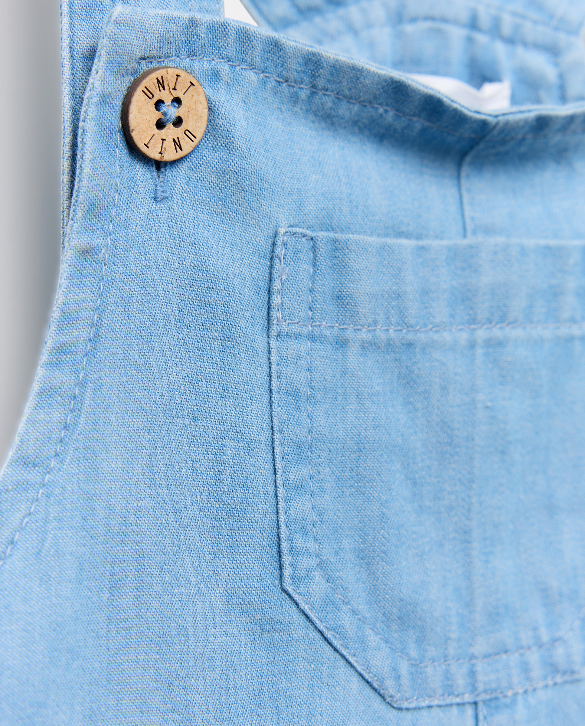 Peto de bebé corto denim ligero Cerúleo-3