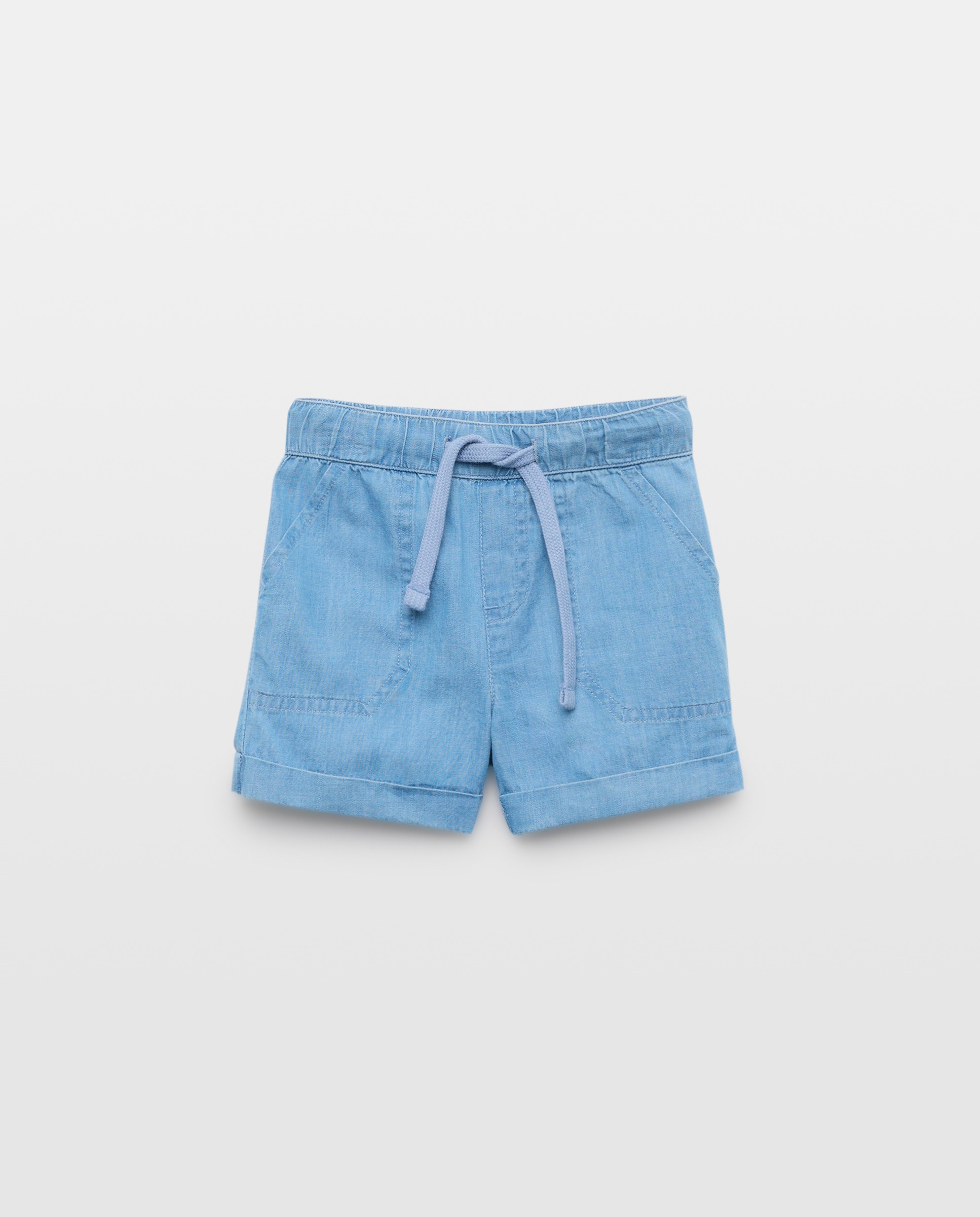 Bermuda de bebé denim ligero Cerúleo-1