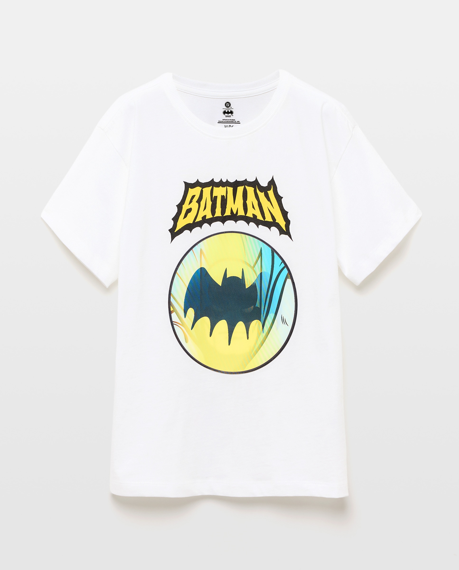T-shirt de Manga Curta com Estampado Batman Holograma Kids El Corte Inglés Branco-4