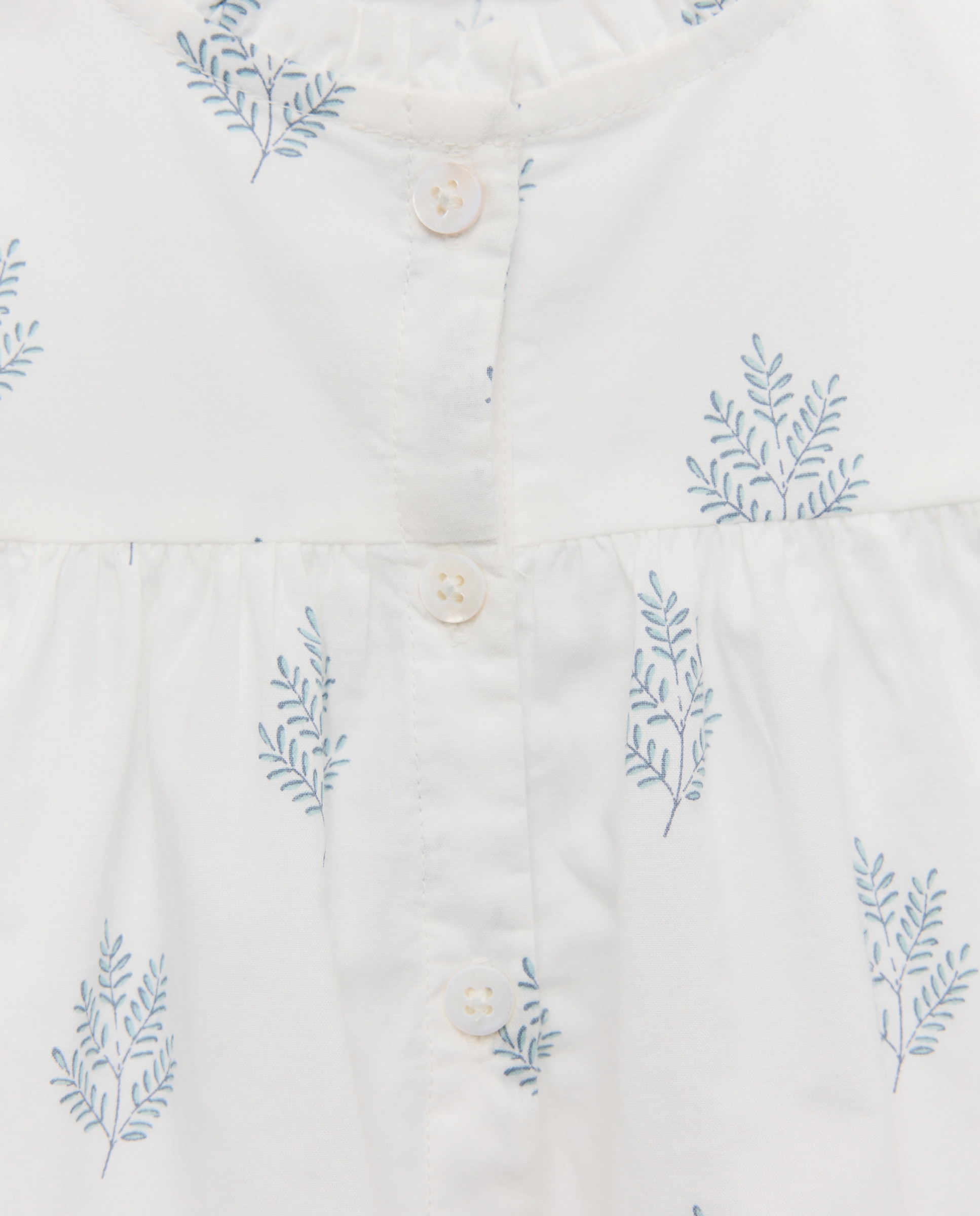 Camisón de niña popelin corto Blanco roto-3