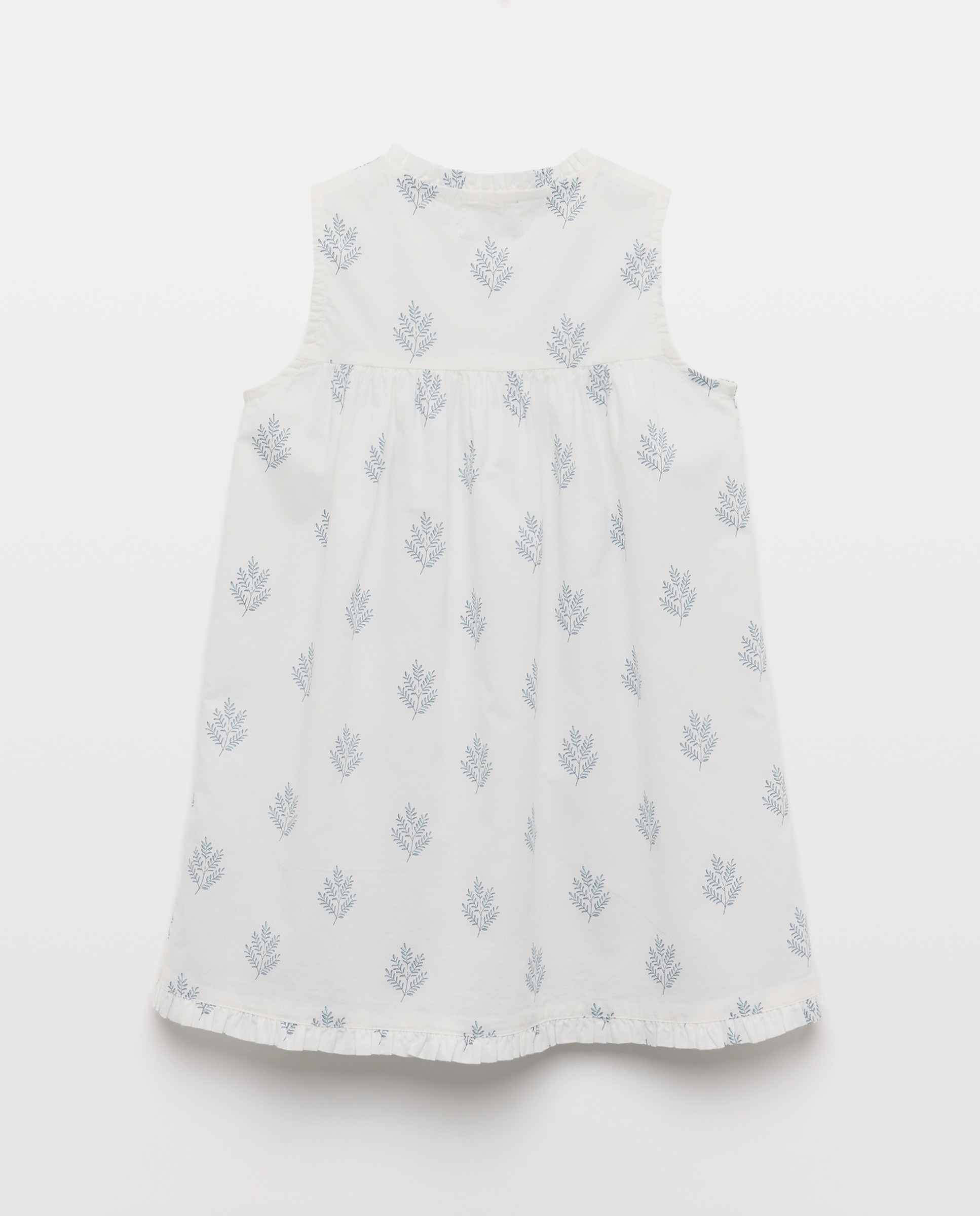 Camisón de niña popelin corto Blanco roto-2