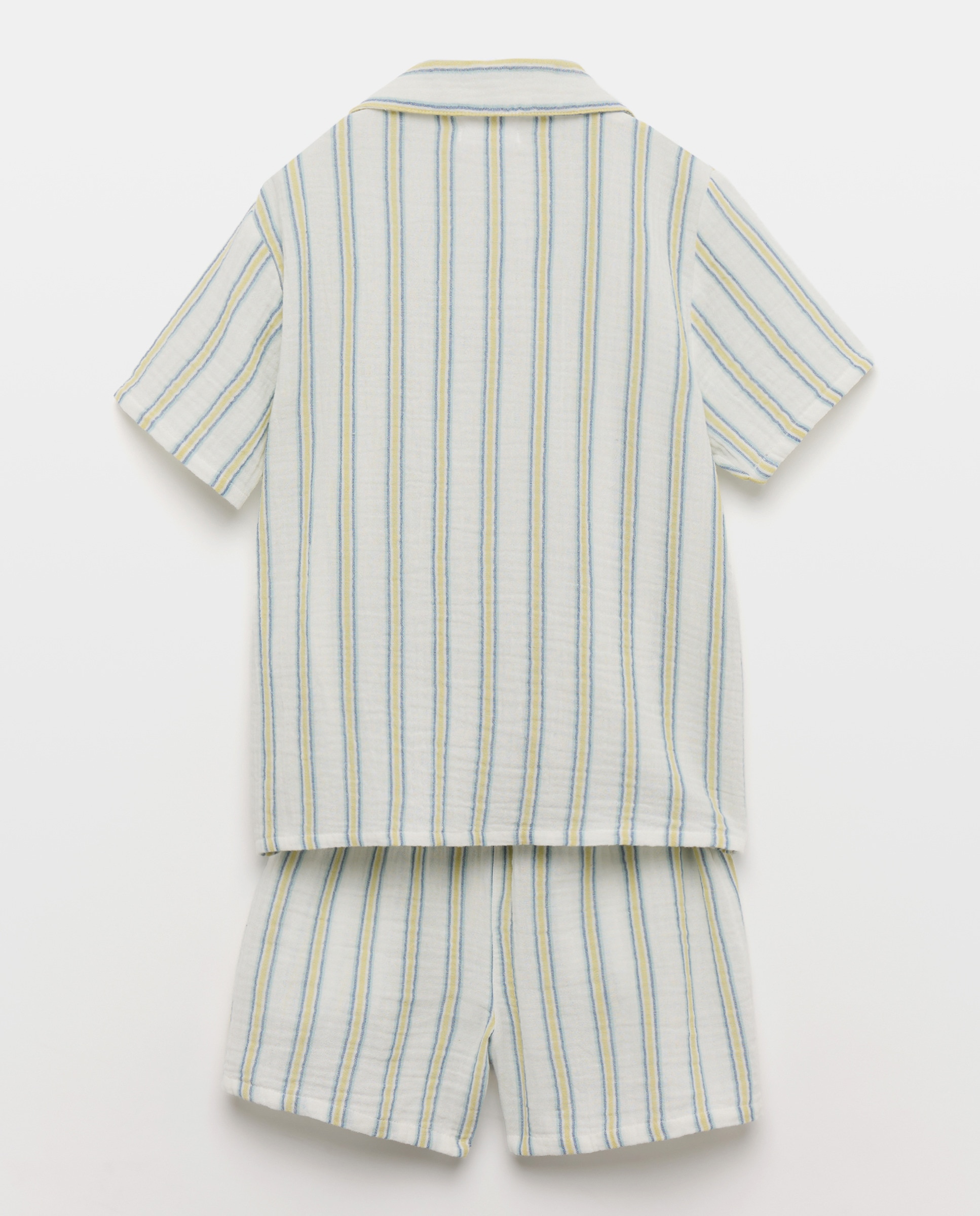 Pijama de niño de gasa corto Blanco roto-2