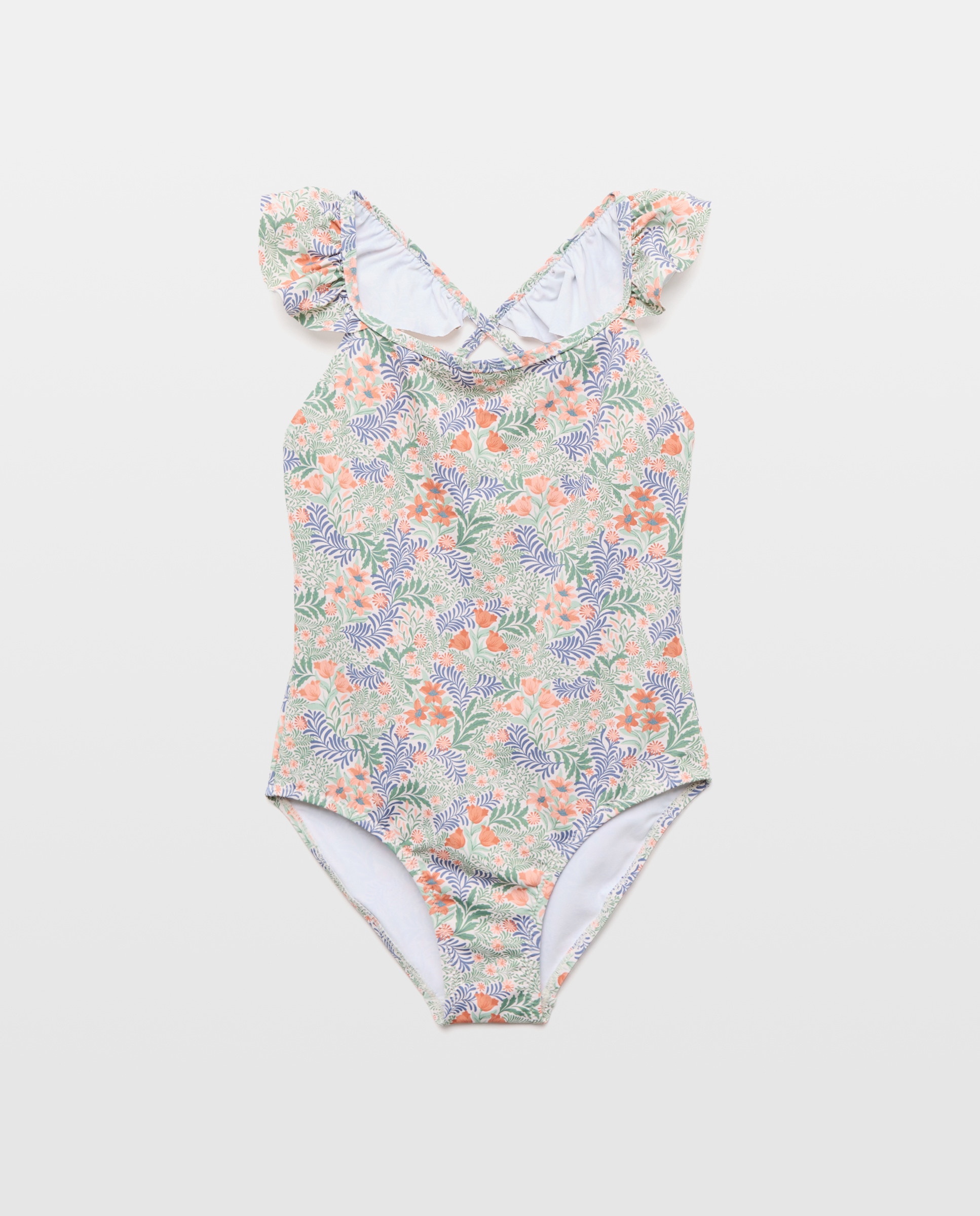 Imagen 0 de Bañador niña volante hombro de flores