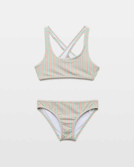 Imagen 0 de Bikini niña cruzado de rayas