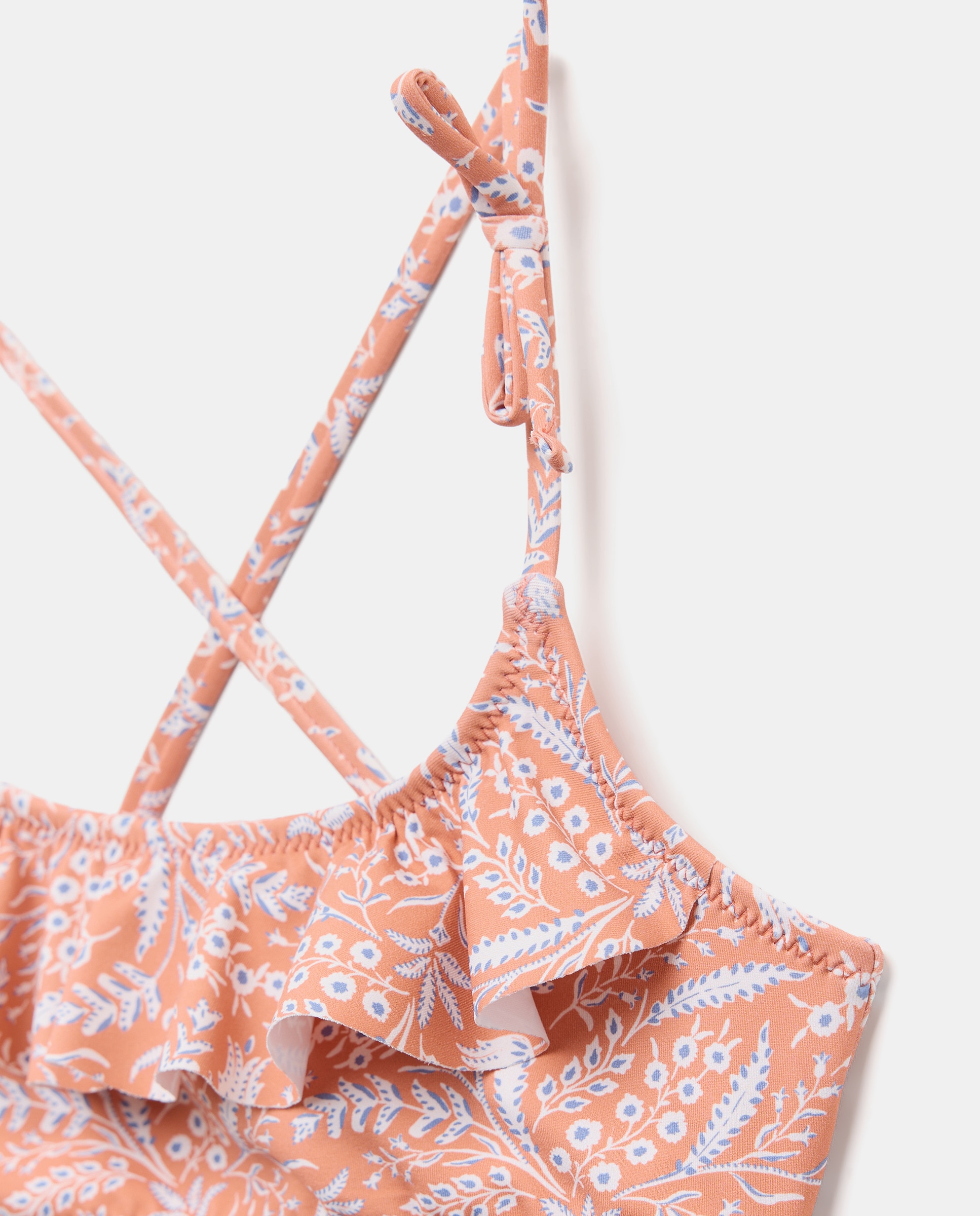 Bikini niña lazos de ramitas Naranja quemado-3