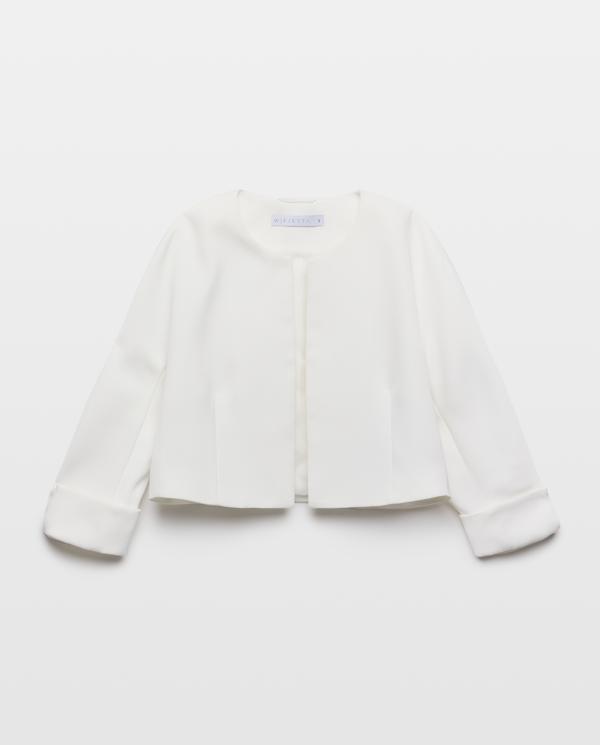 Bolero com Decote Redondo e Manga Japonesa 120 Cru-5