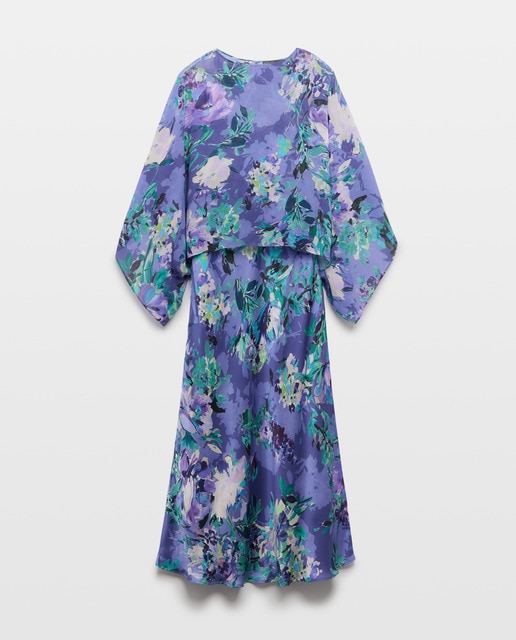 Imagem 0 de Vestido de Padrão Florido com Capelina