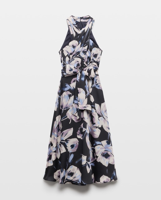 Imagem 0 de Vestido Midi Halter Cruzado