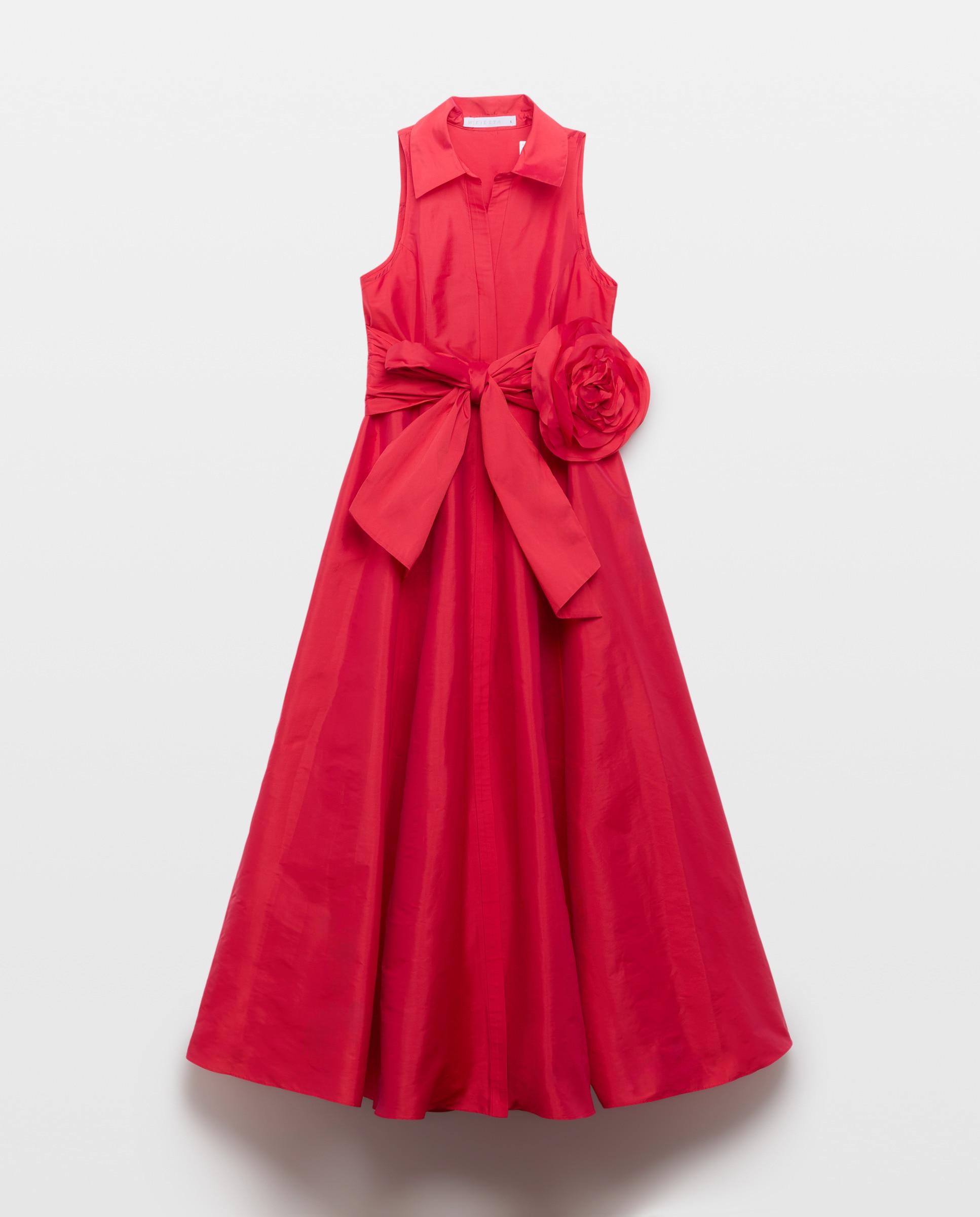 Vestido comprido com volume 600 Vermelho-4