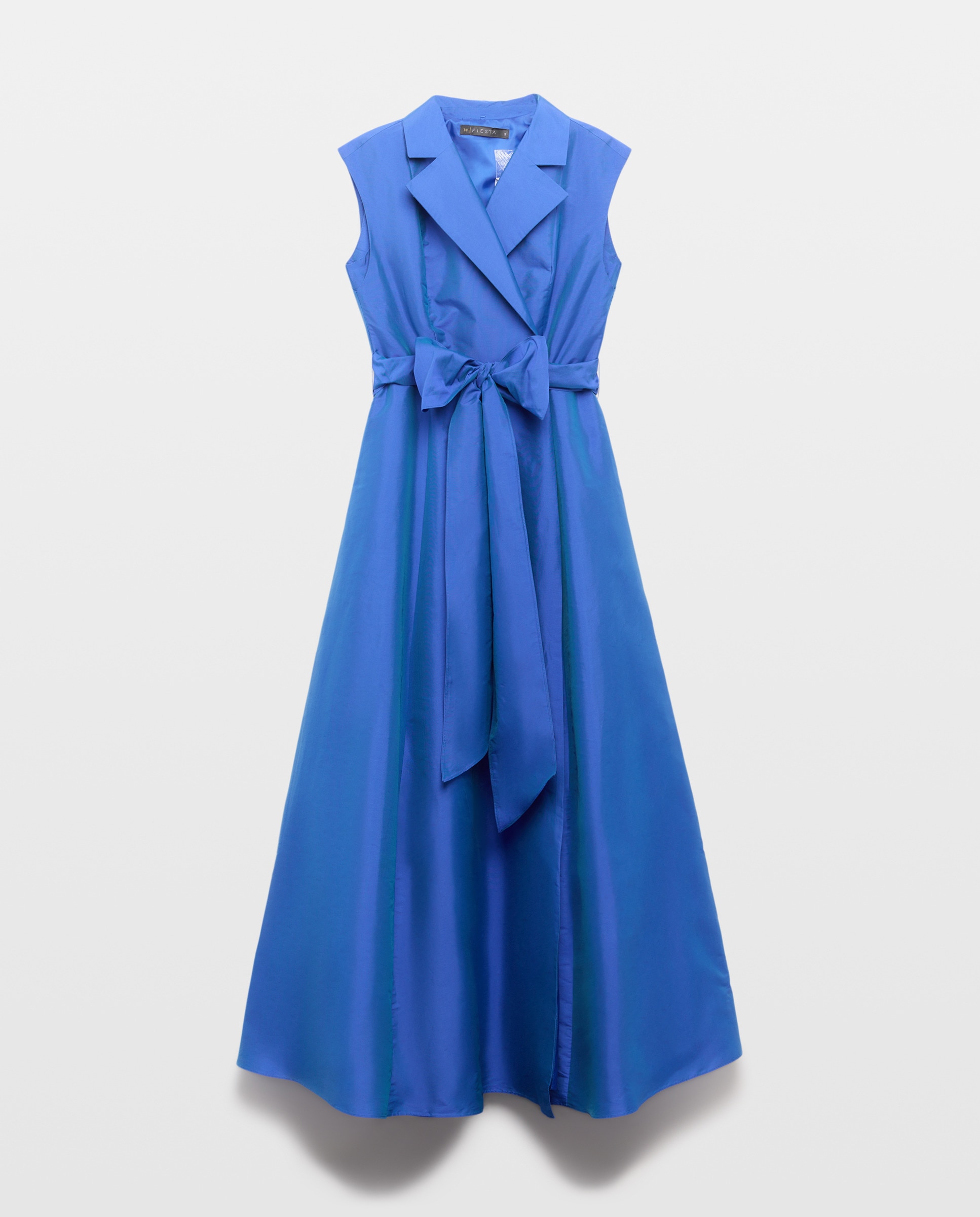 Vestido comprido sem mangas Azul Tinta-4