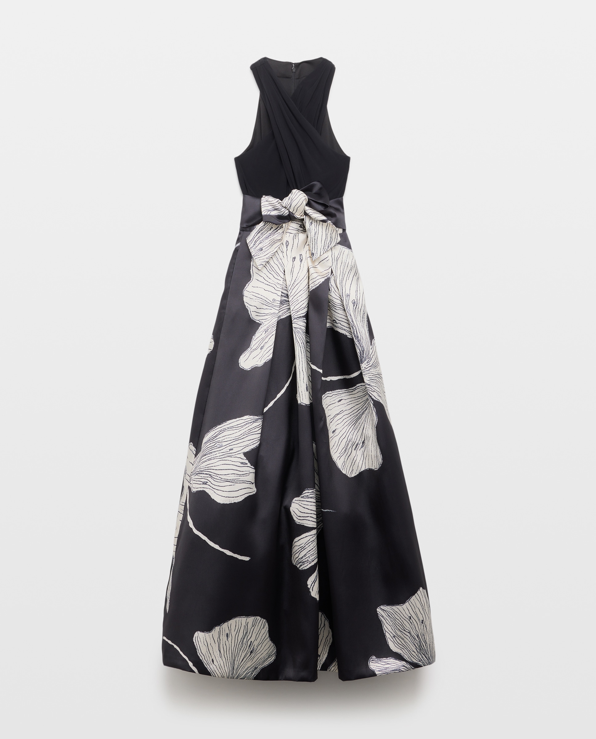 Vestido Estampado sem Mangas Preto-4