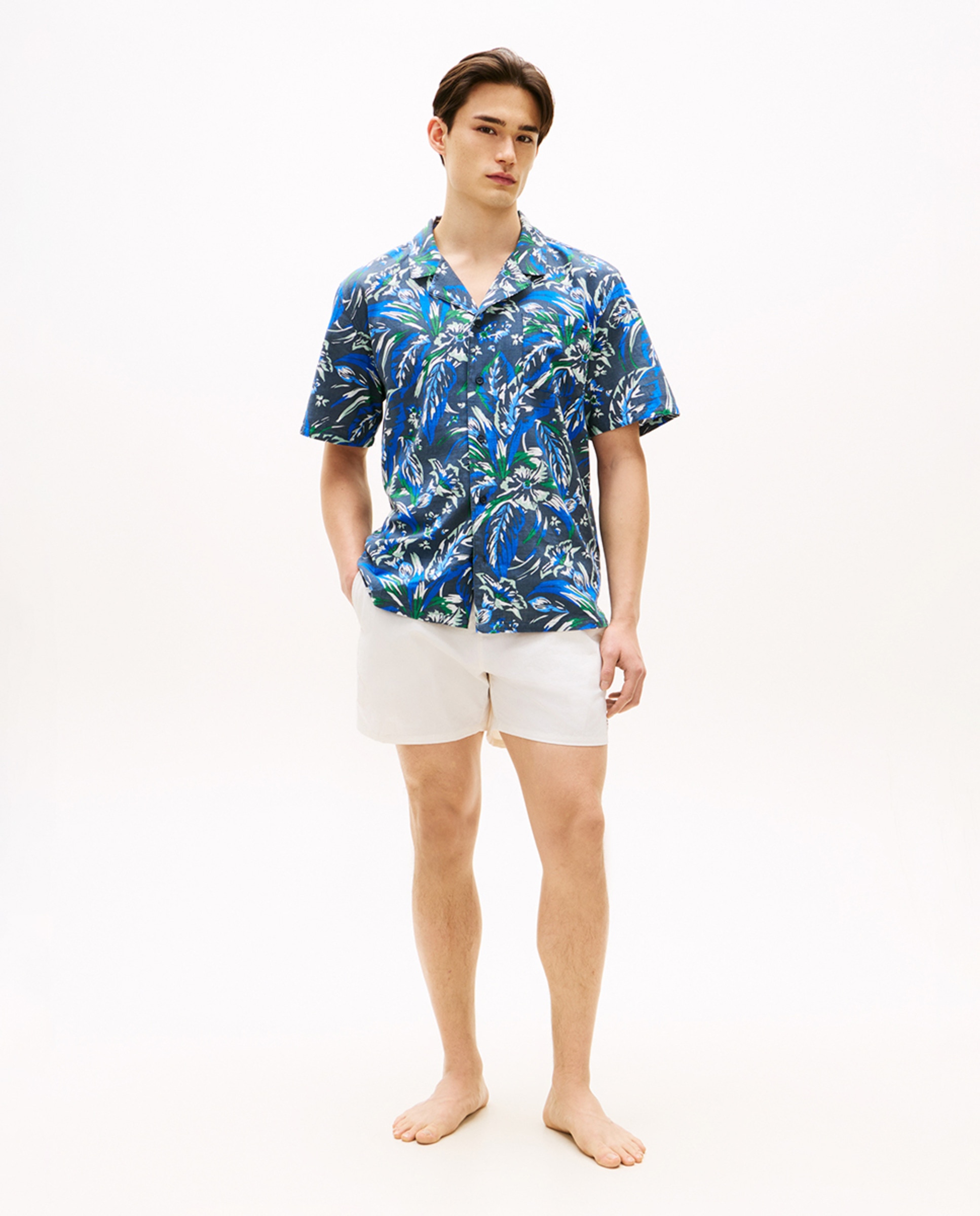 Camisa de Manga Curta Estampada Multicolor-6