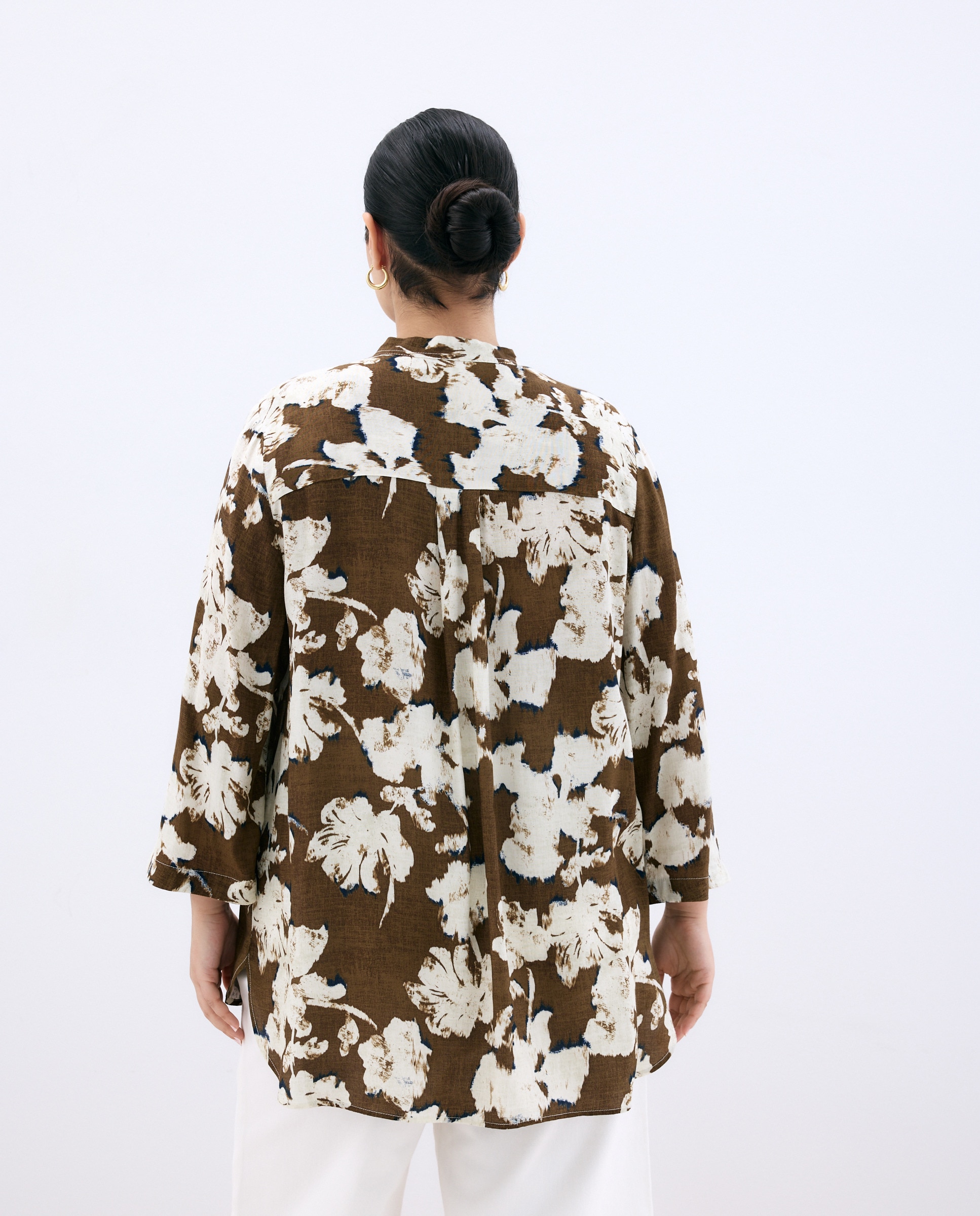 Blusa com Estampado Floral Verde-3