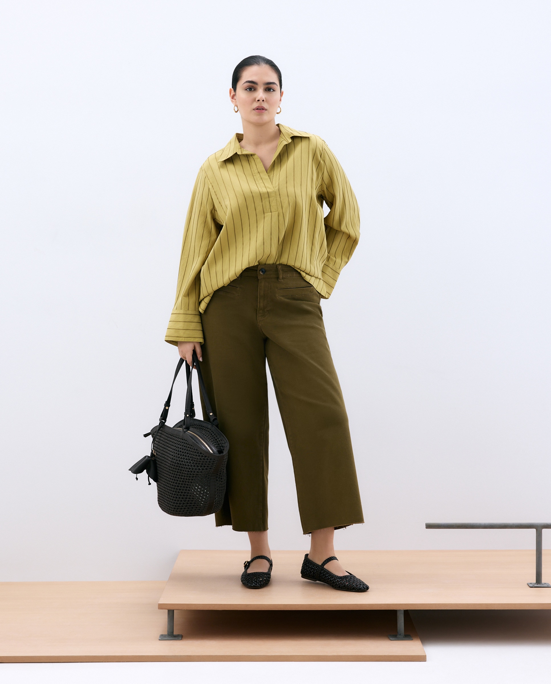 Blusa com Risca em Contraste Verde-2