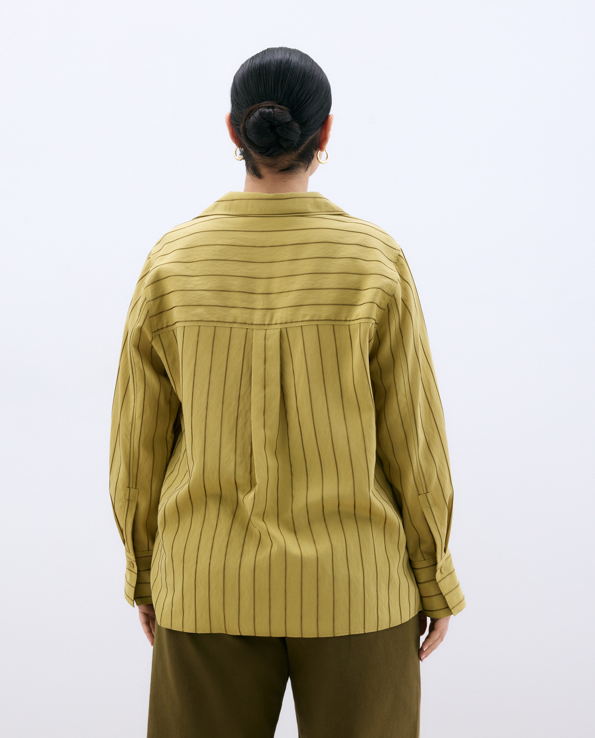 Blusa com Risca em Contraste Verde-3