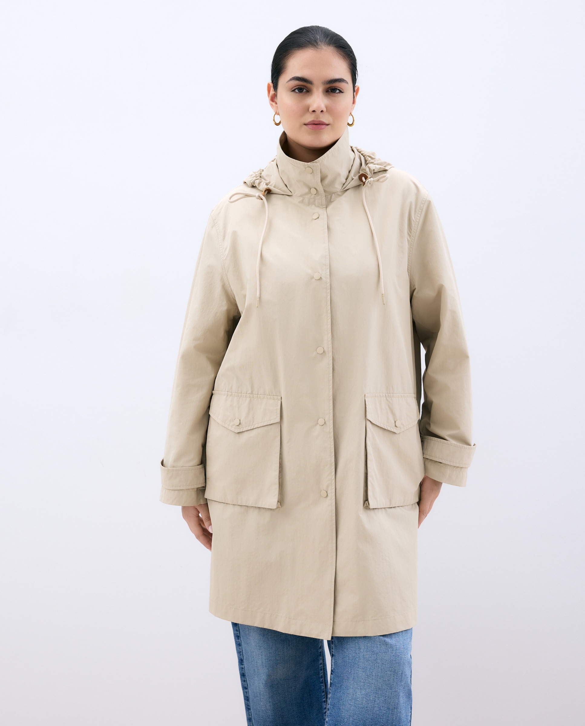 Parka Comprida com Capuz Gelo-2