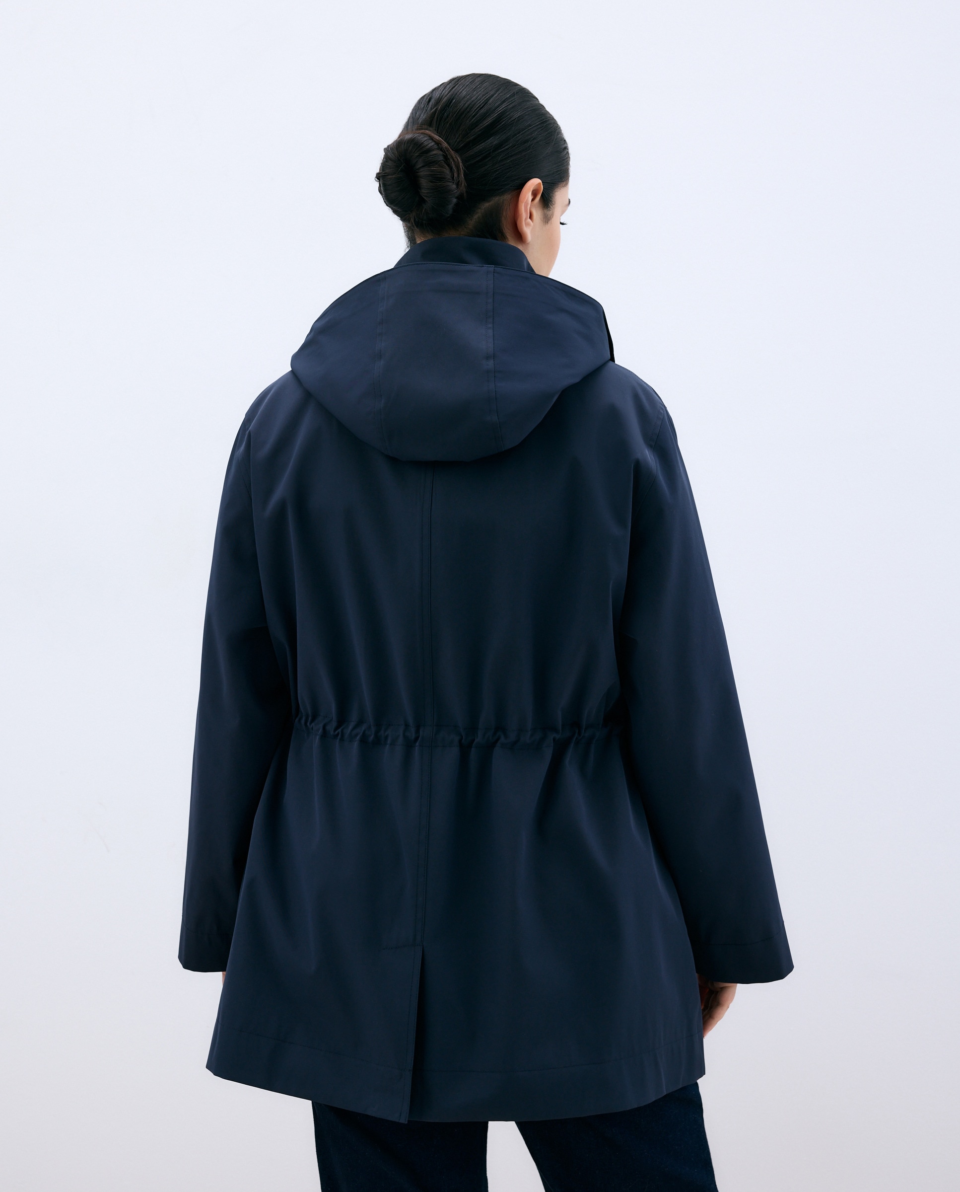Parka Estilo Náutica com Capuz Azul-marinho-3