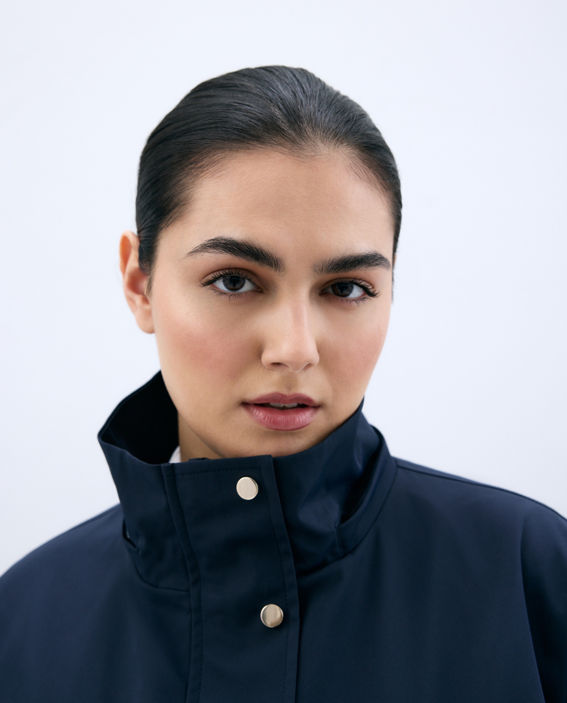 Parka Estilo Náutica com Capuz Azul-marinho-5