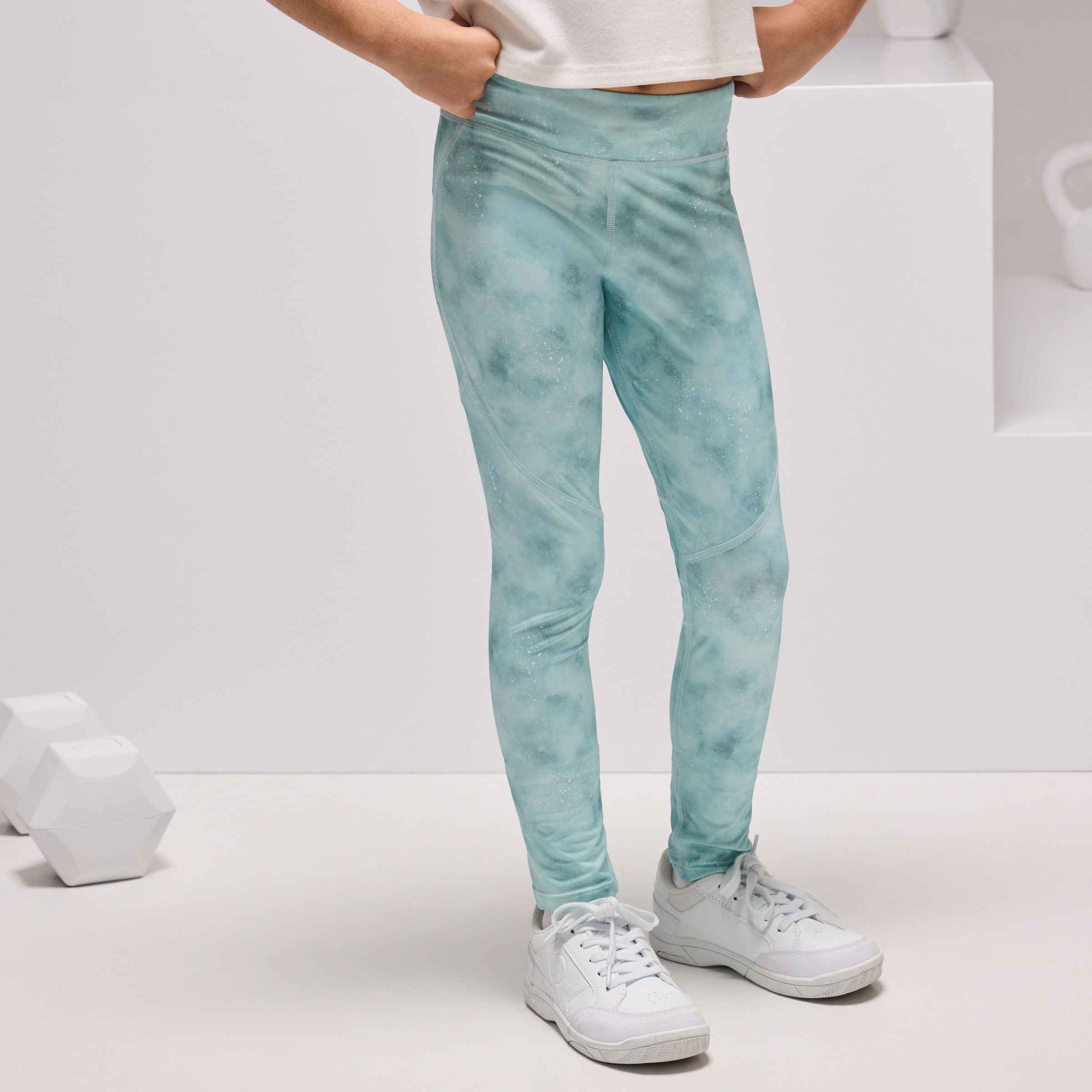 Leggings de Training de Menina Verde Água-2