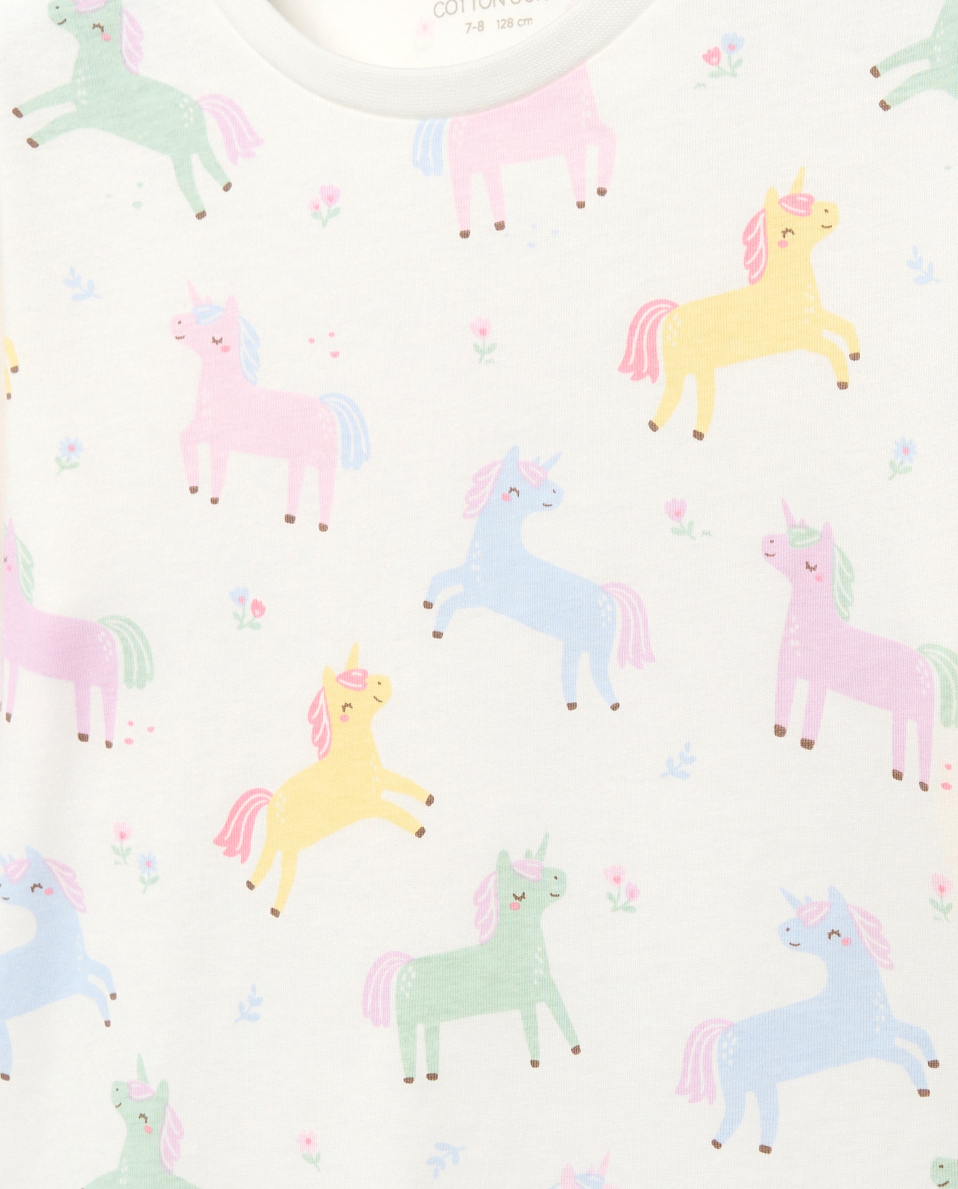 Pijama de Malha com Estampado de Fantasia Branco-6