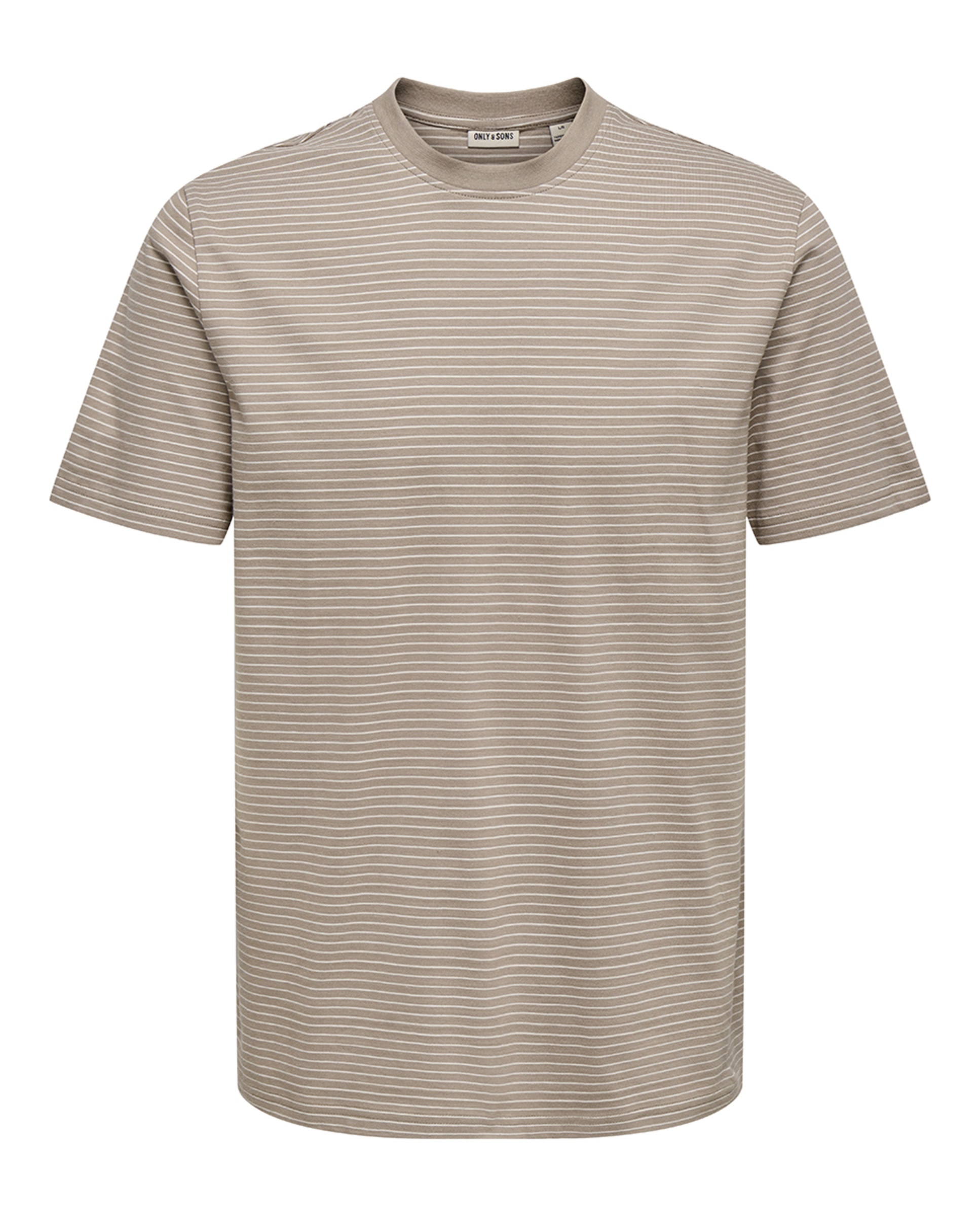 T-shirt Relaxed Fit 100% Algodão Orgânico com Manga Curta Castanho-claro-4