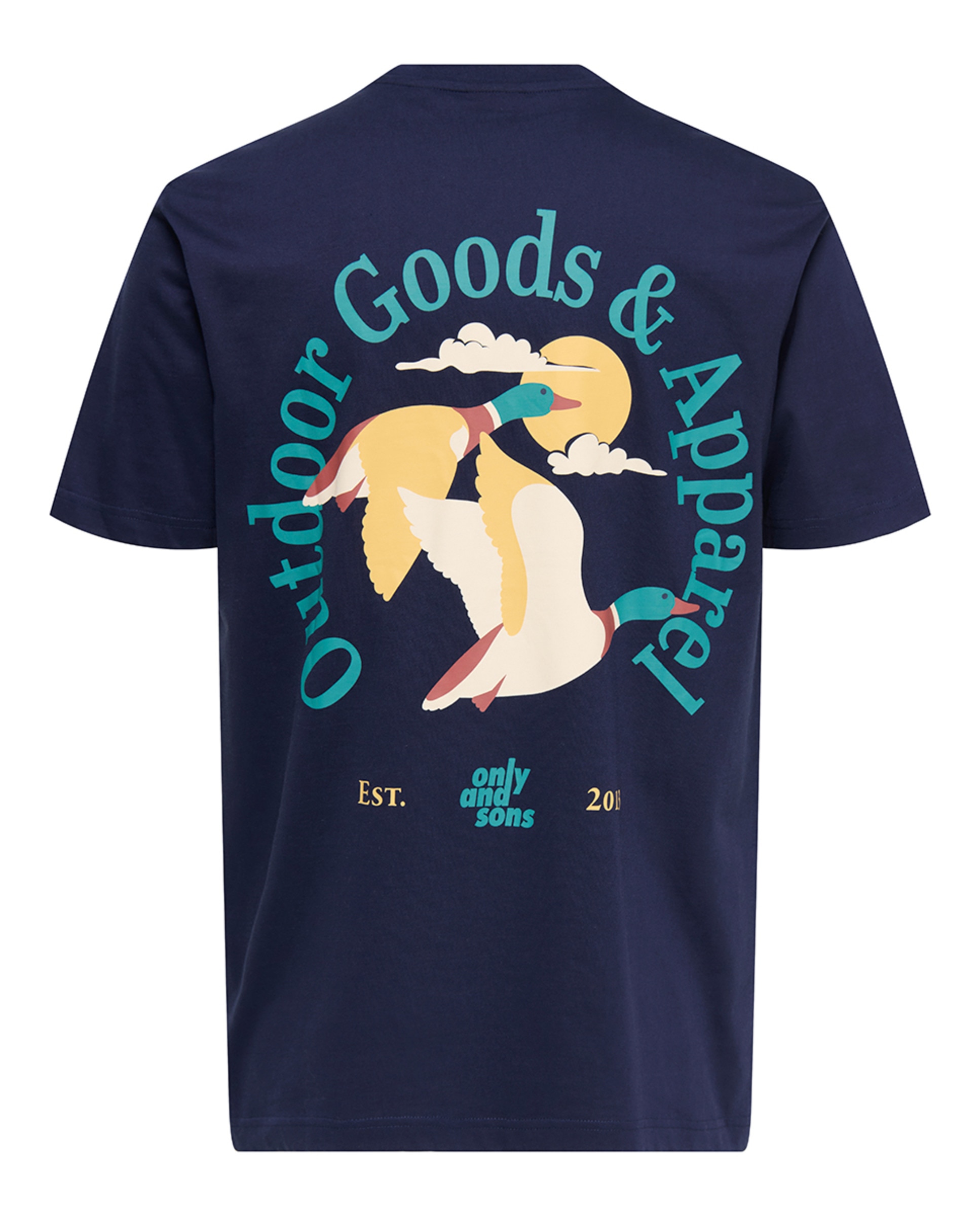 T-shirt Relaxed Fit 100% Algodão Orgânico com Manga Curta Azul-marinho-5