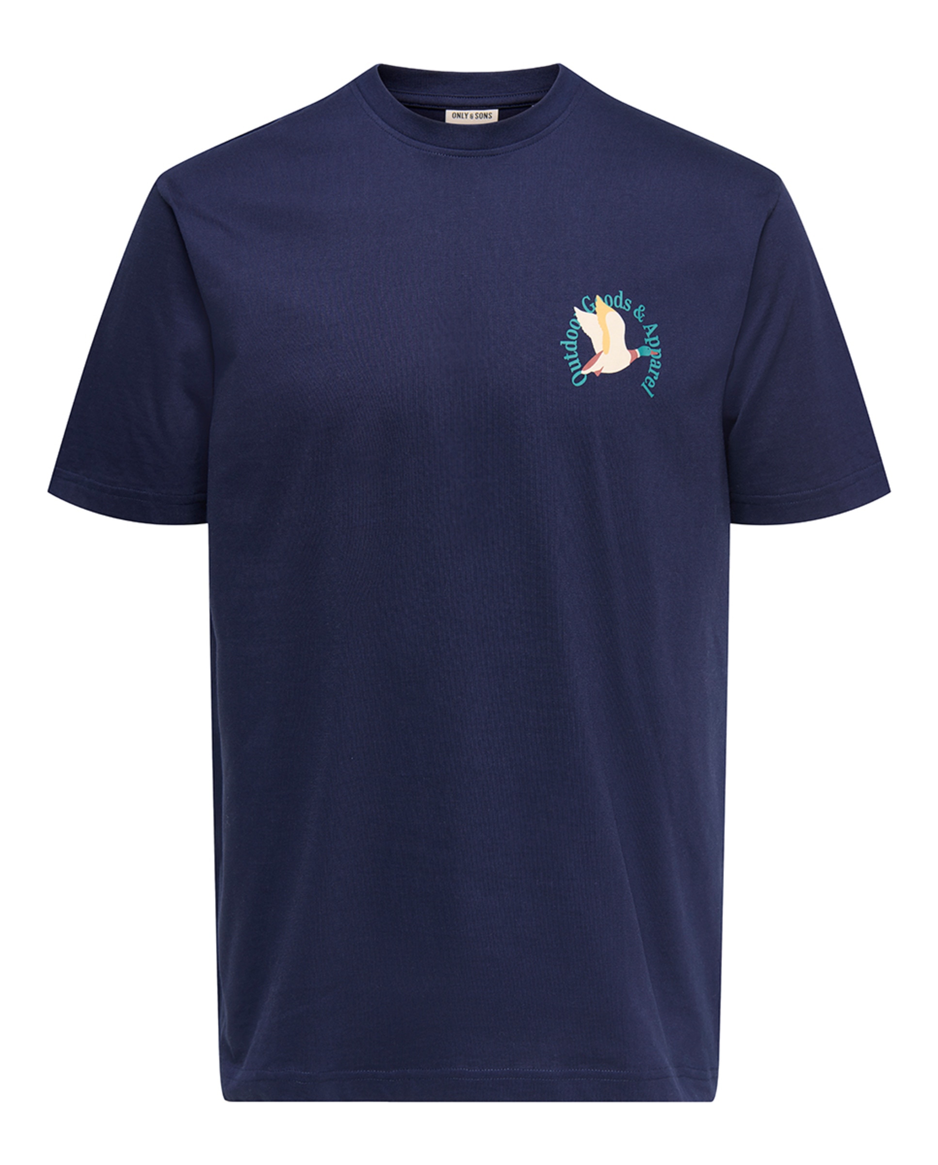 T-shirt Relaxed Fit 100% Algodão Orgânico com Manga Curta Azul-marinho-4