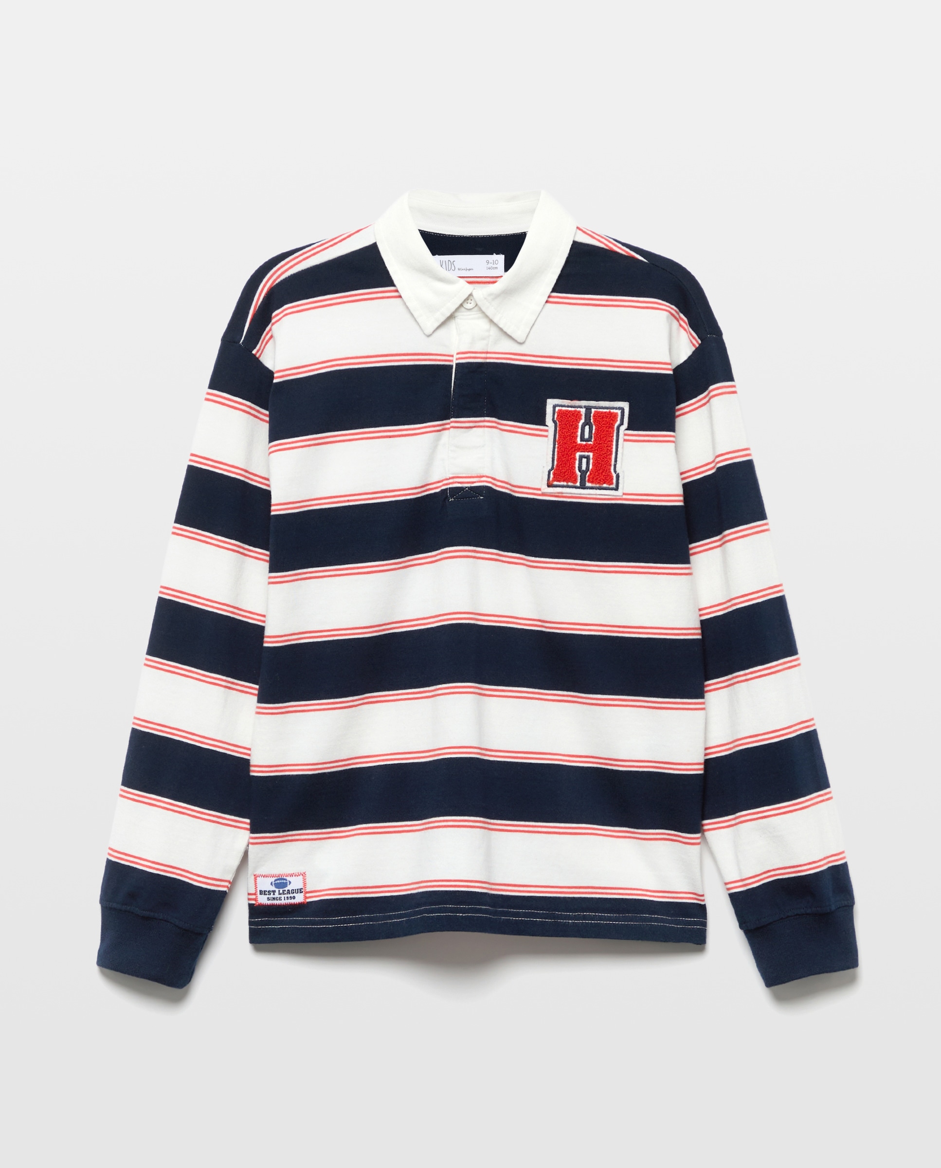 Polo de Manga Comprida às Riscas Castanho-5