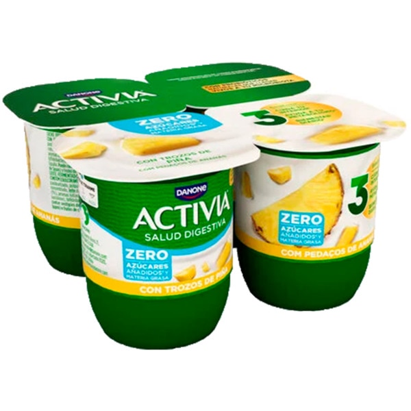 Bifidus 0% com Pedaços de Ananás Pack 4 uidades embalagem 120 g