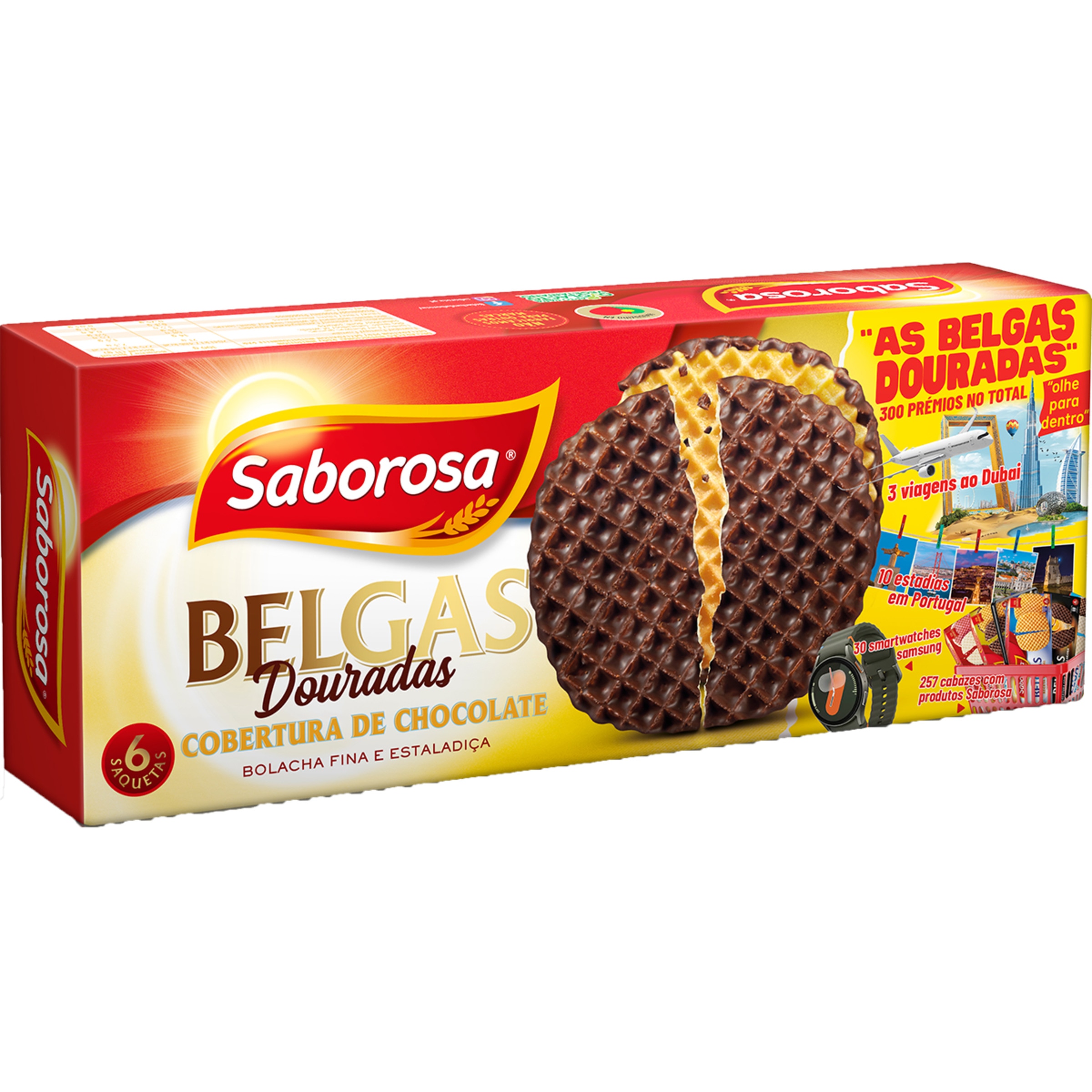 Bolachas Belgas Cobertas com Chocolate embalagem 198 g