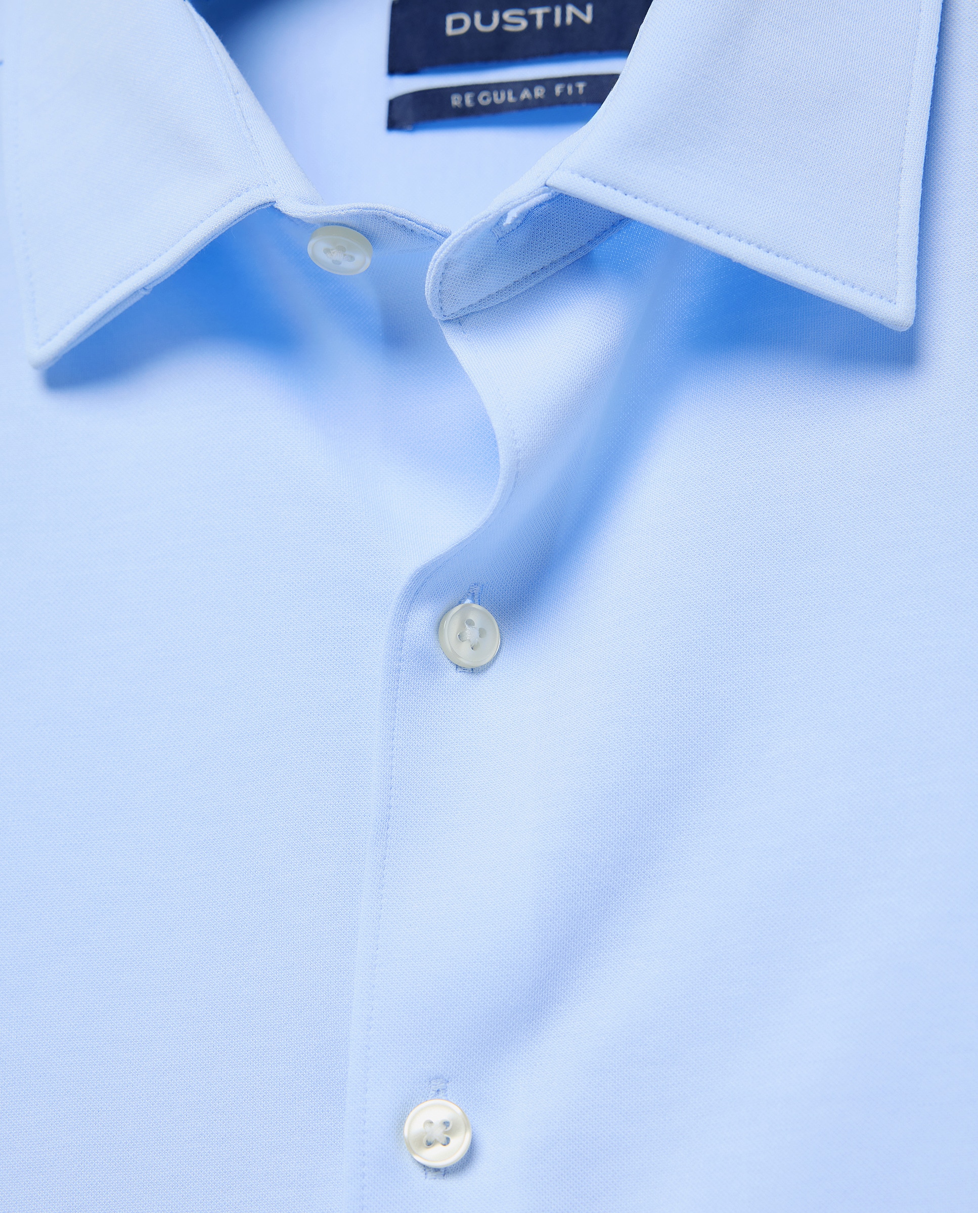 Camisa Clássica de Malha Regular Fit com Manga Comprida Azul-claro-5