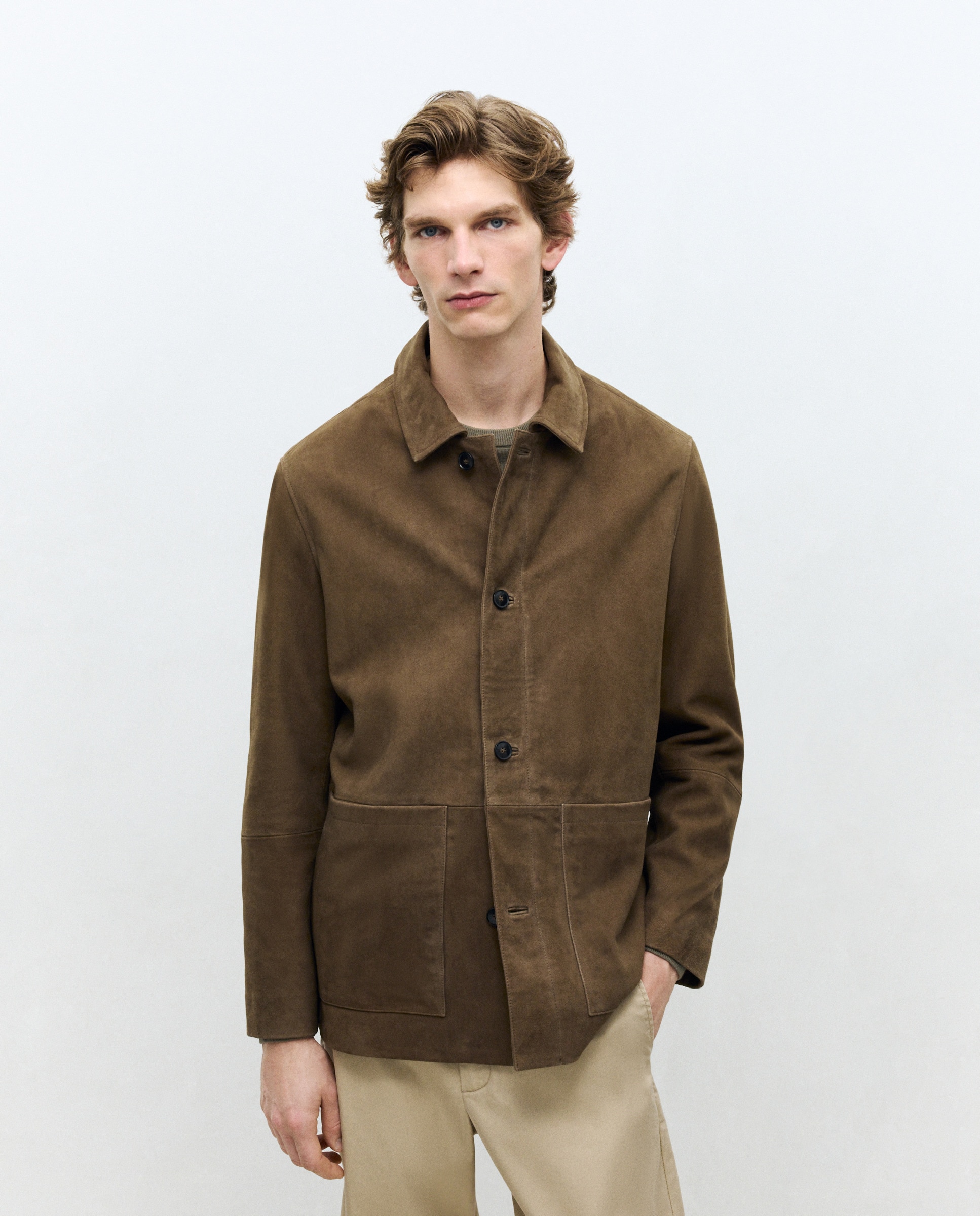 Blusão de Pele Castanho-claro-3