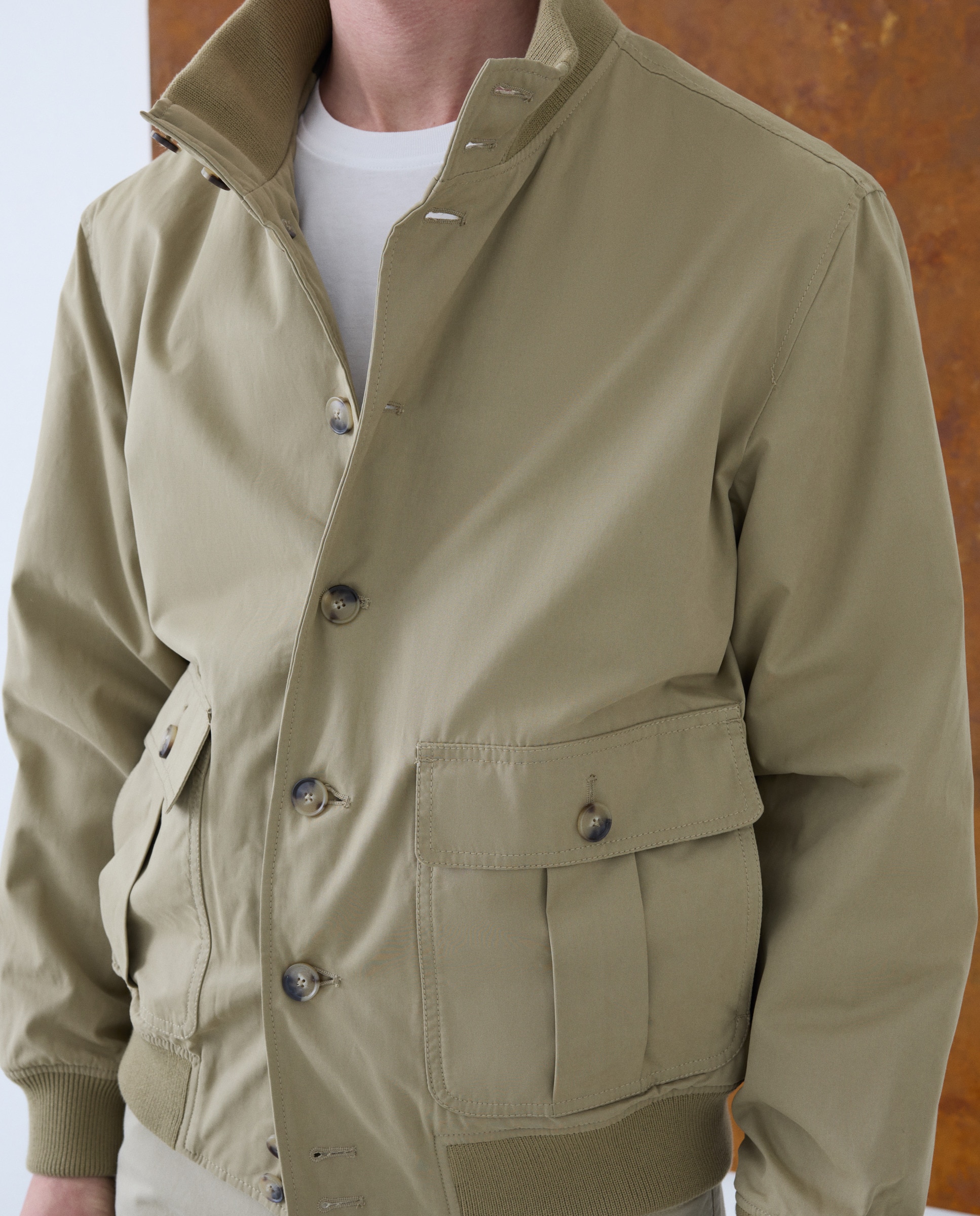 Blusão com Ligeiro Acolchoado Taupe-3