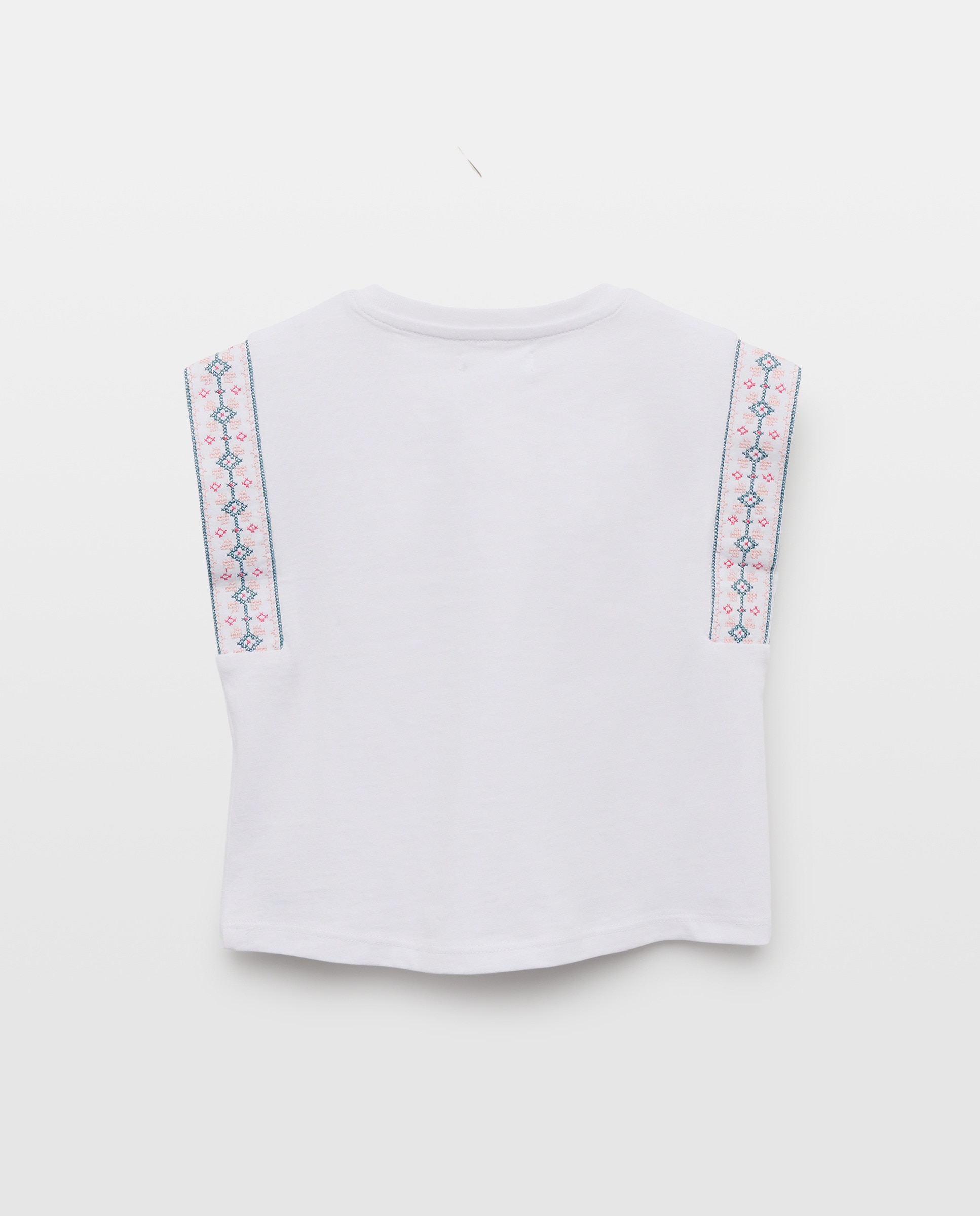 Camiseta niña punto de cruz Blanco-2