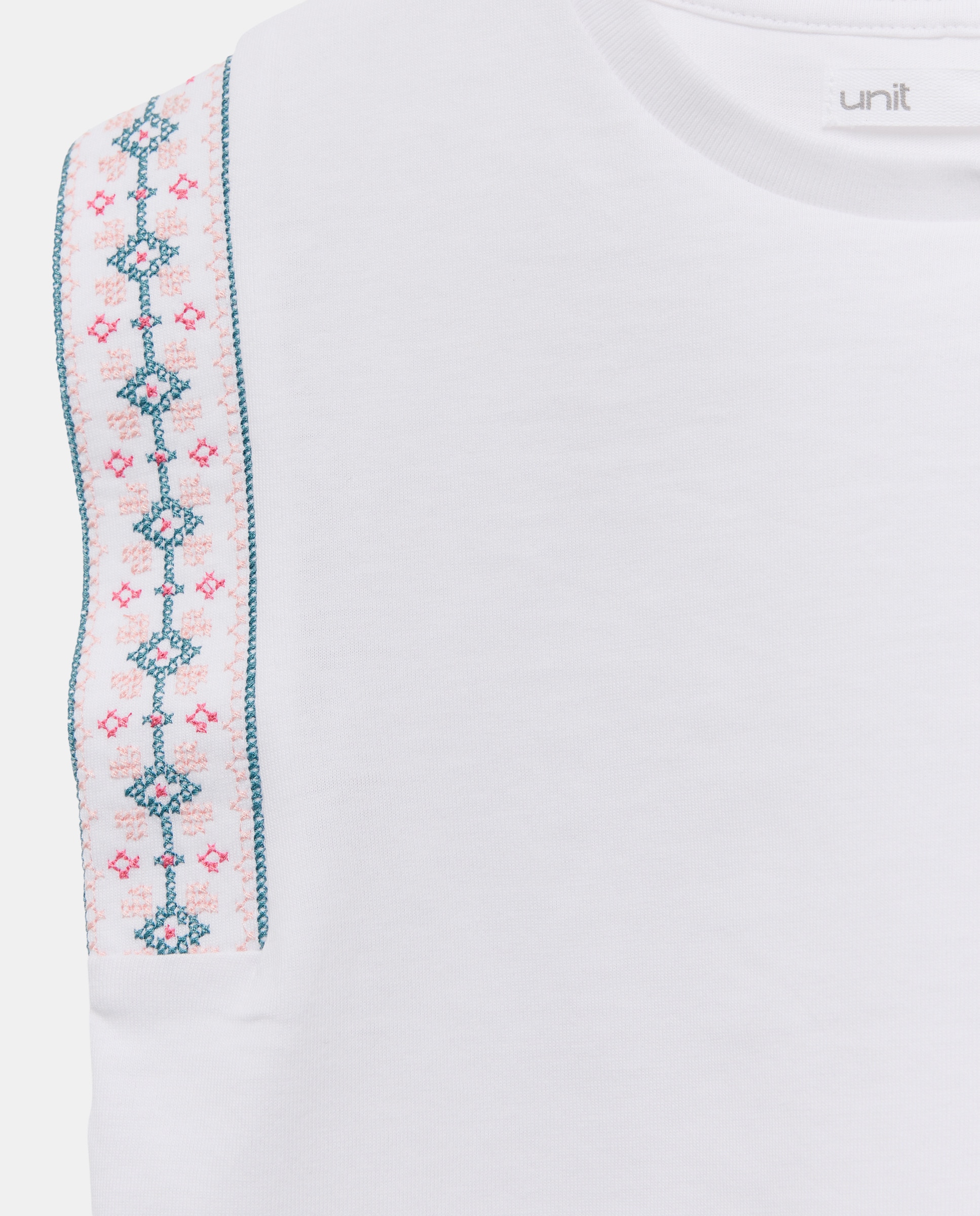 Camiseta niña punto de cruz Blanco-3