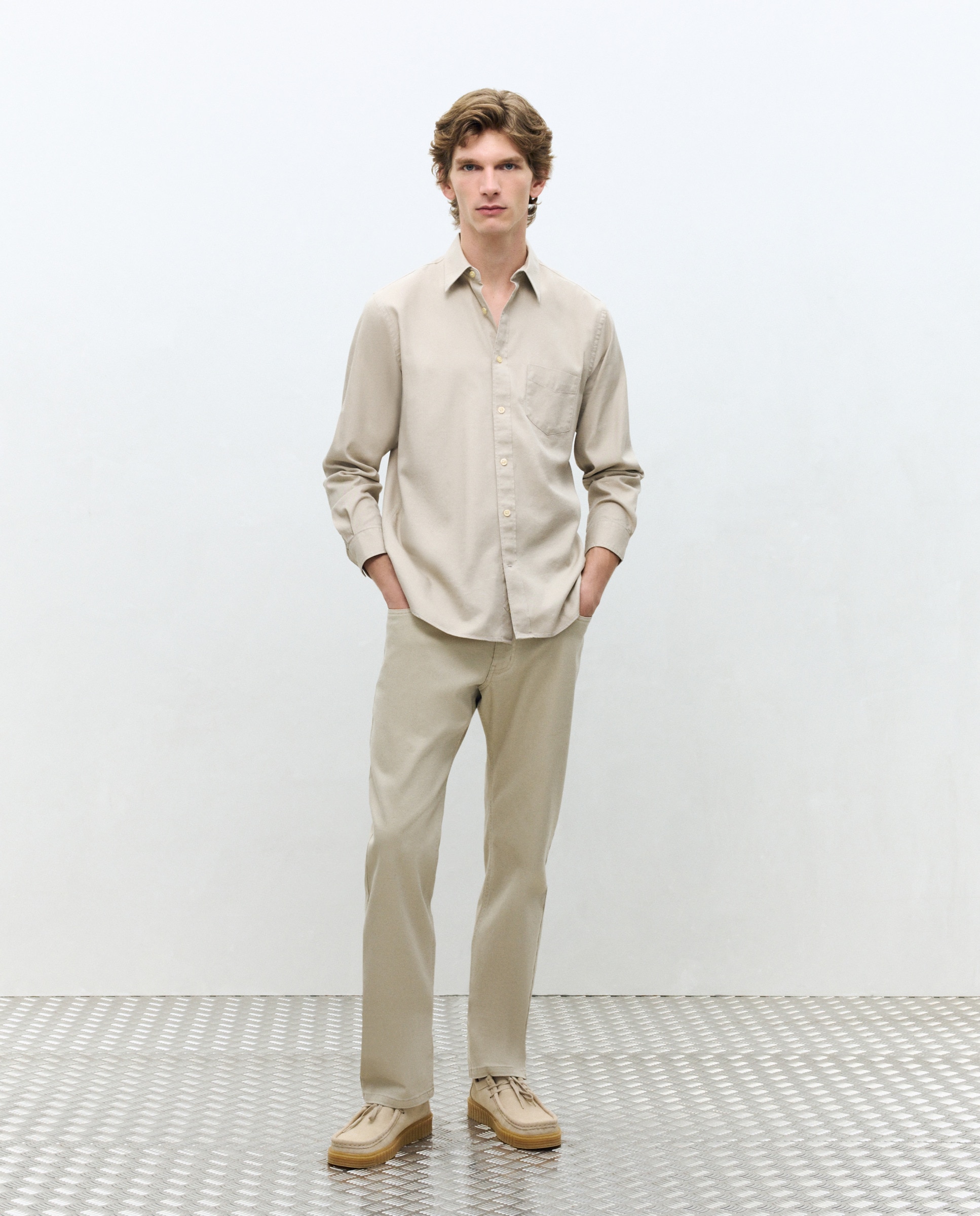 Imagem 0 de Calças Desportivas de Cinco Bolsos Regular em Algodão Elastómero