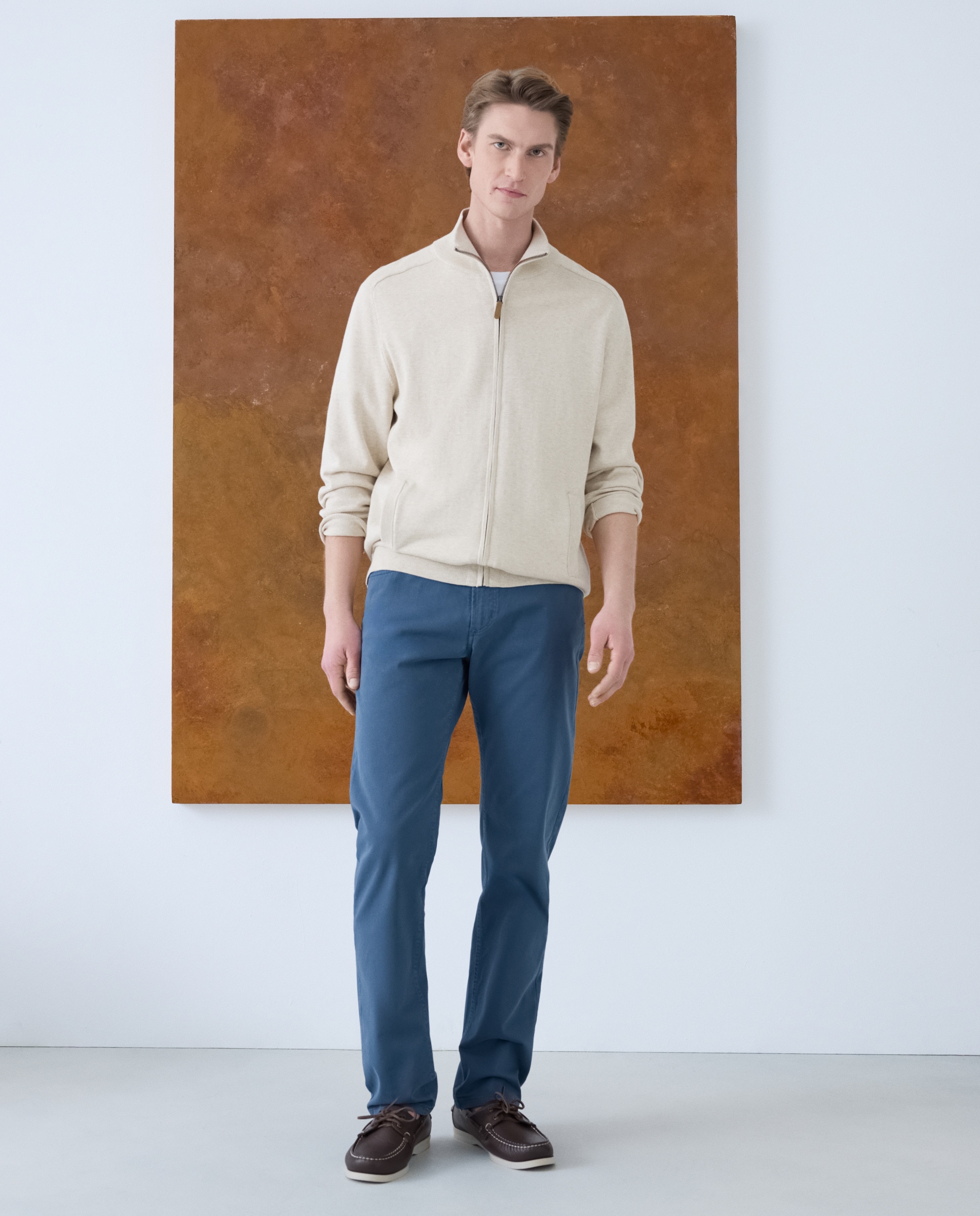 Calças de 5 Bolsos Regular Fit Azul-claro-1