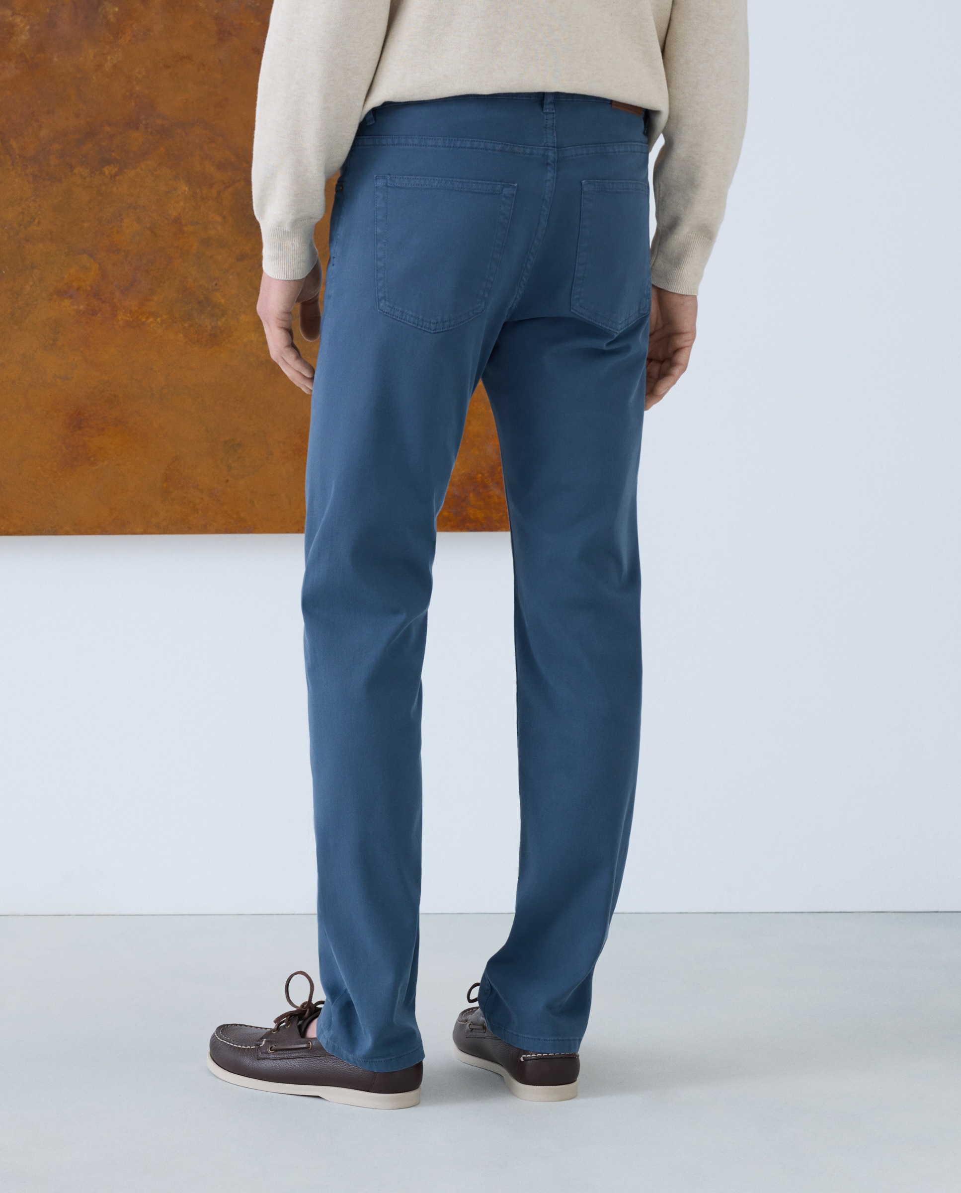 Calças de 5 Bolsos Regular Fit Azul-claro-3