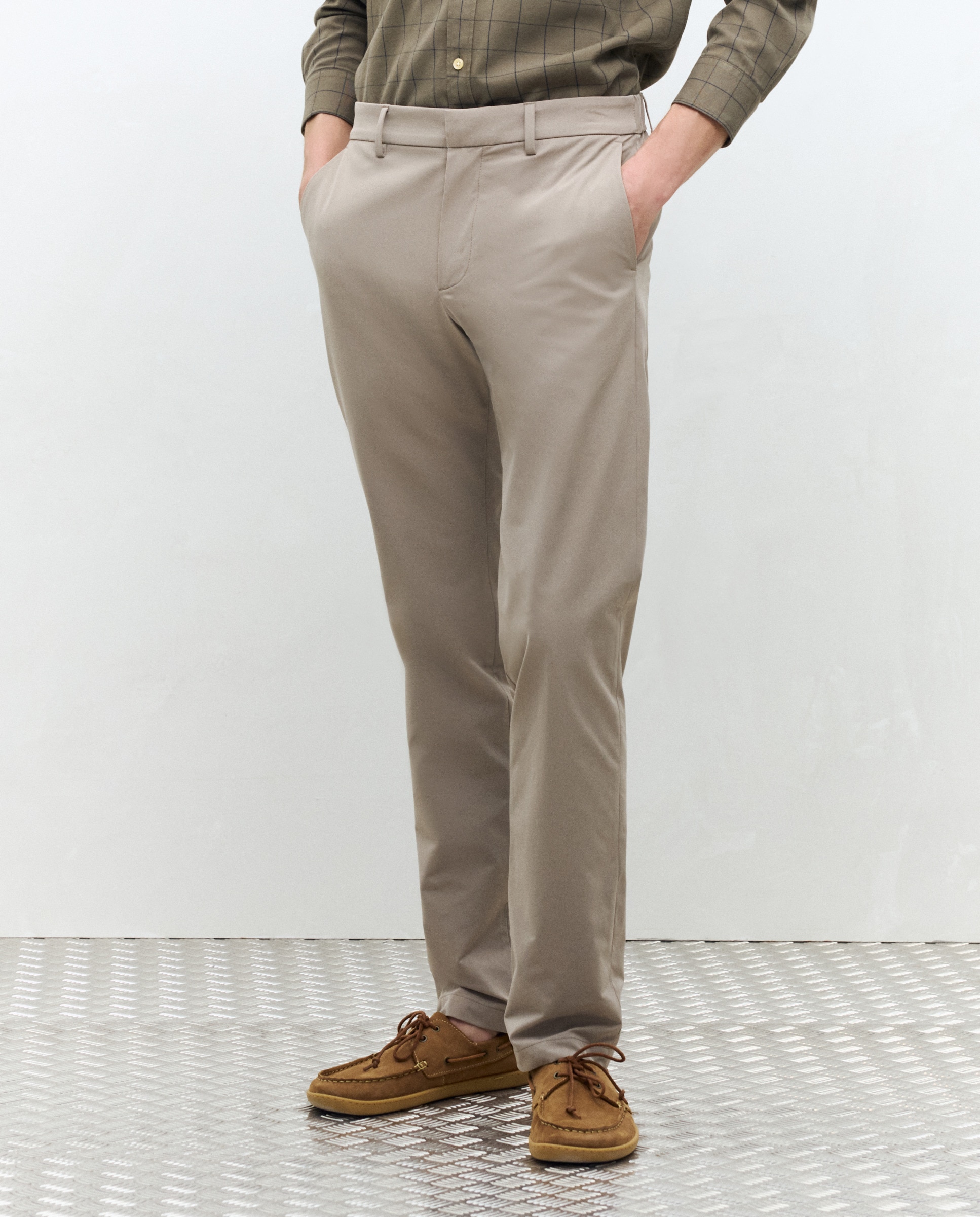 Calças Desportivas Regular Técnicas Castanho-claro-2