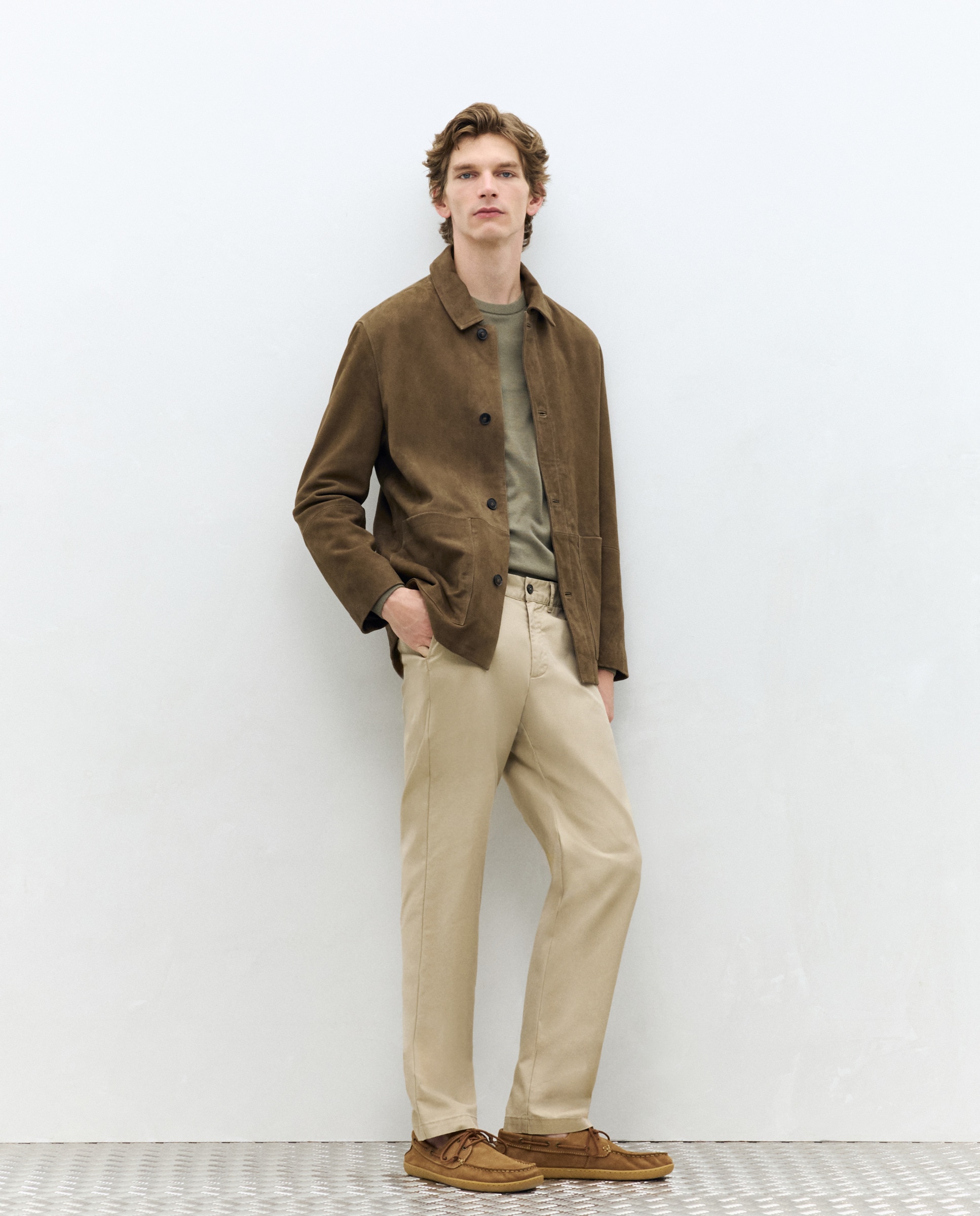 Calças Desportivas Regular com Cós Extensível Castanho-claro-1