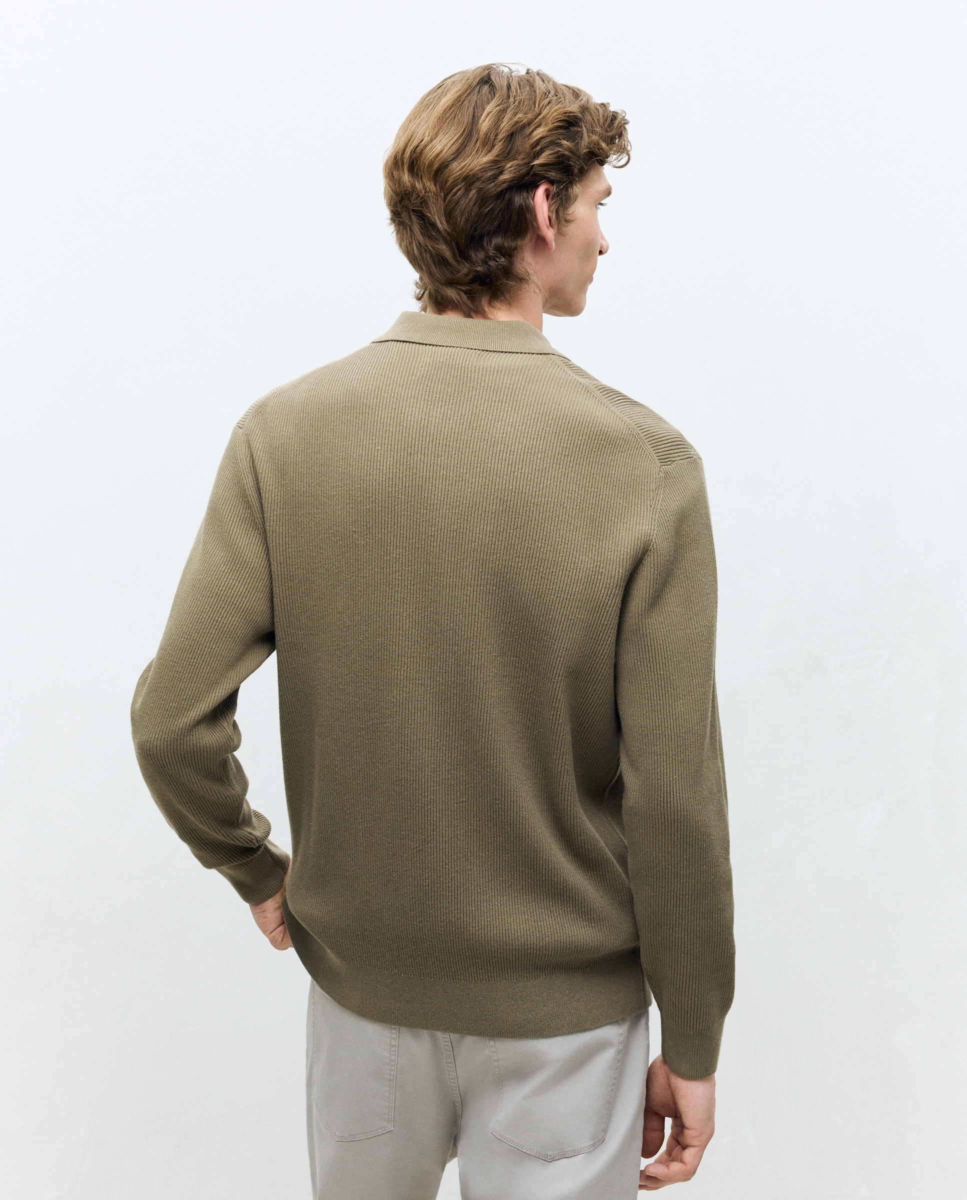 Casaco de Malha Inglesa com Fecho de Correr Verde-4