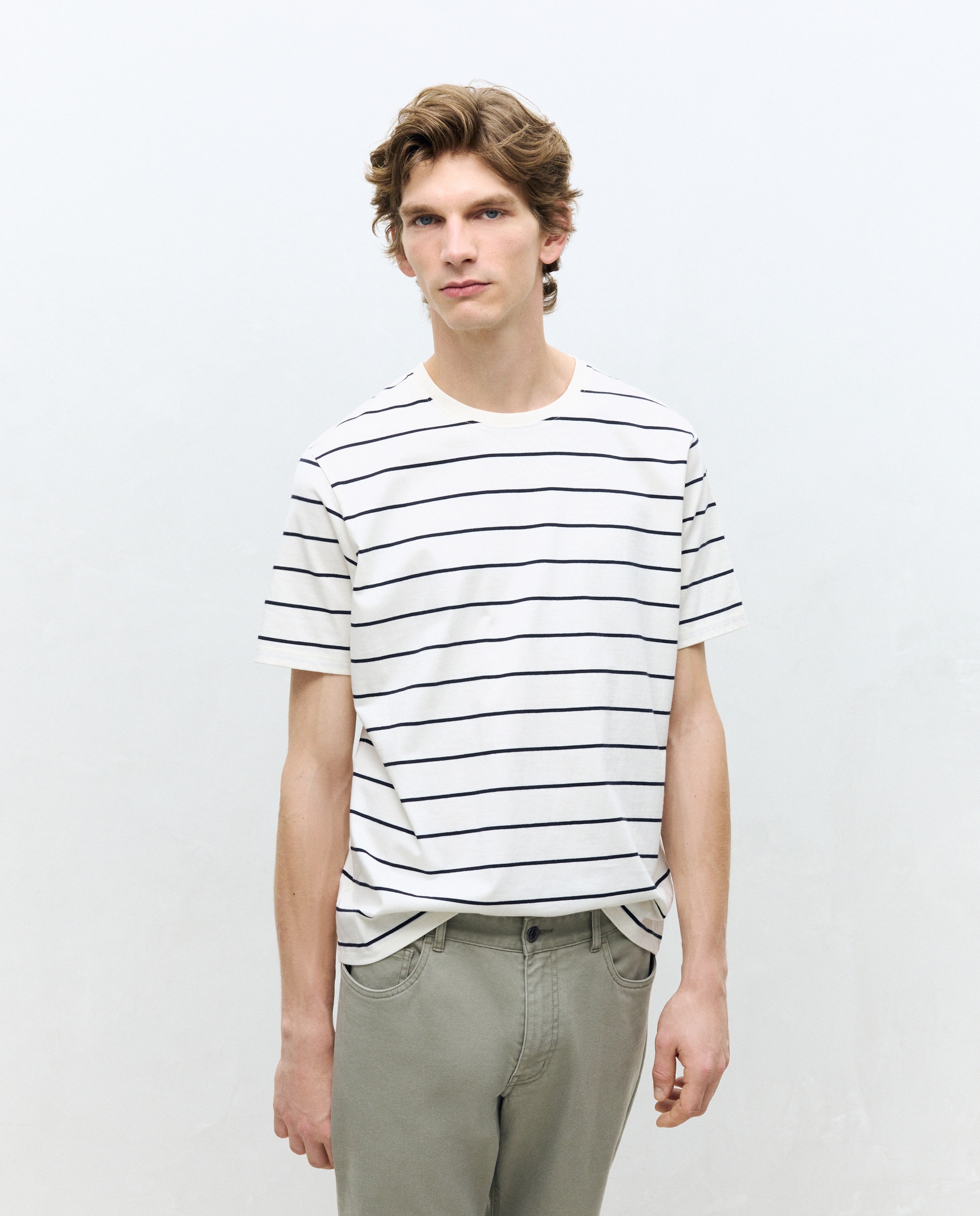 Imagem 0 de T-shirt de Manga Curta às Riscas